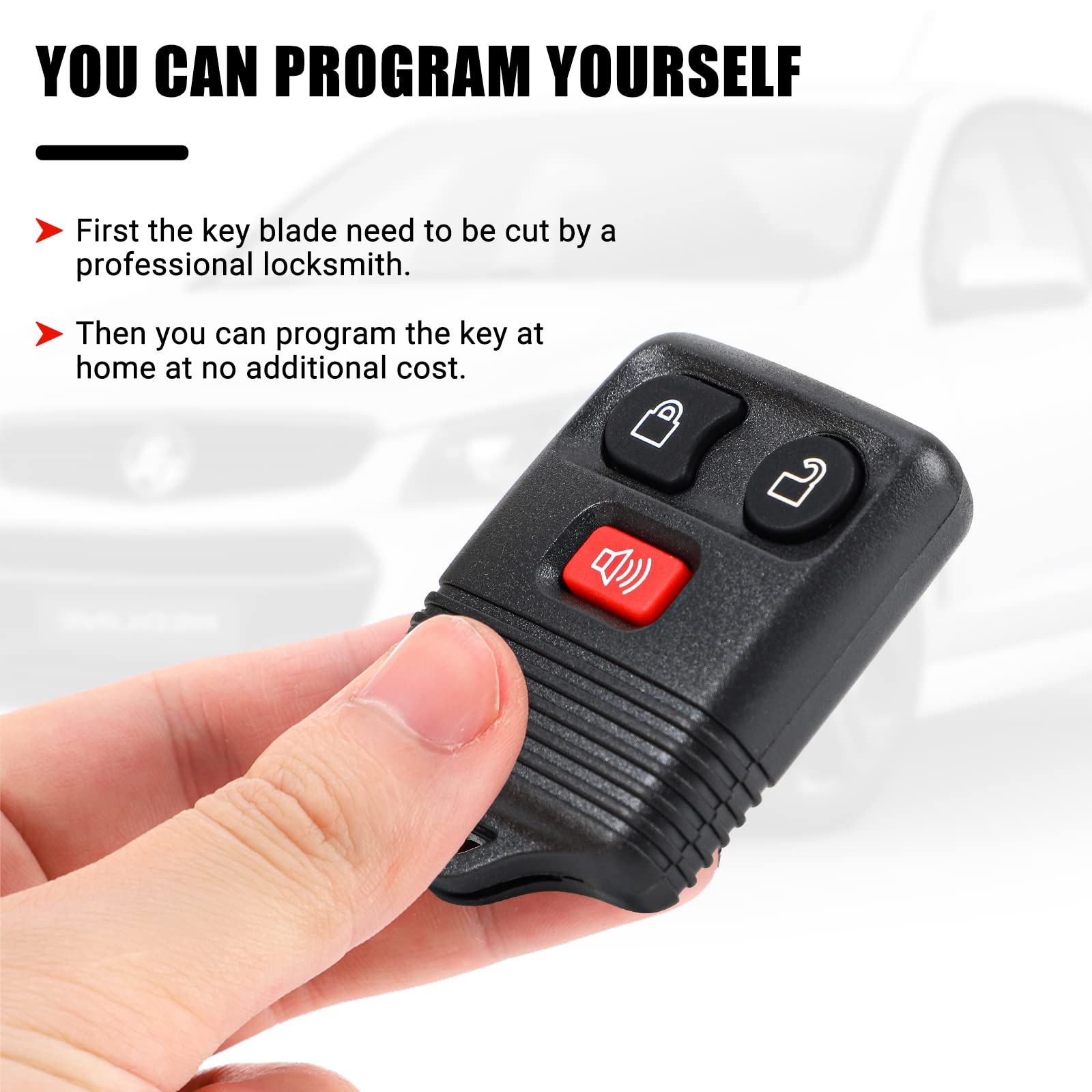 big-autoparts 2 Replacement Keyless Entry Remote Key Fob Clicker Transmitter for Ford 1998-2016 F-150 F-250 F-350, Mazda, Mercur