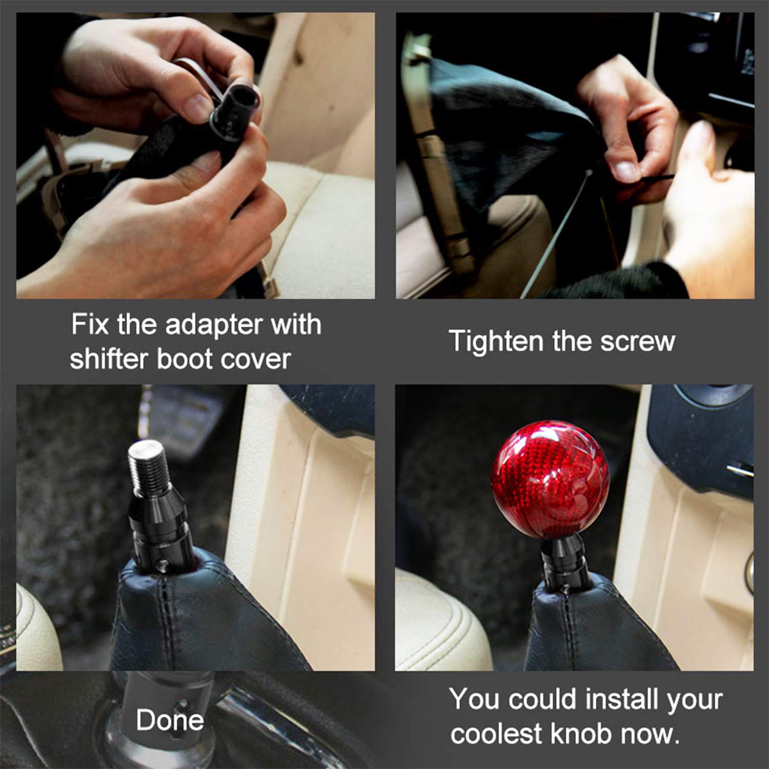 Monrand Shifter Knob Adapter Universal Car Shift Knob Adapter Aluminum Alloy Gear Shift Knob Adapter For Non-Threaded Shifters M