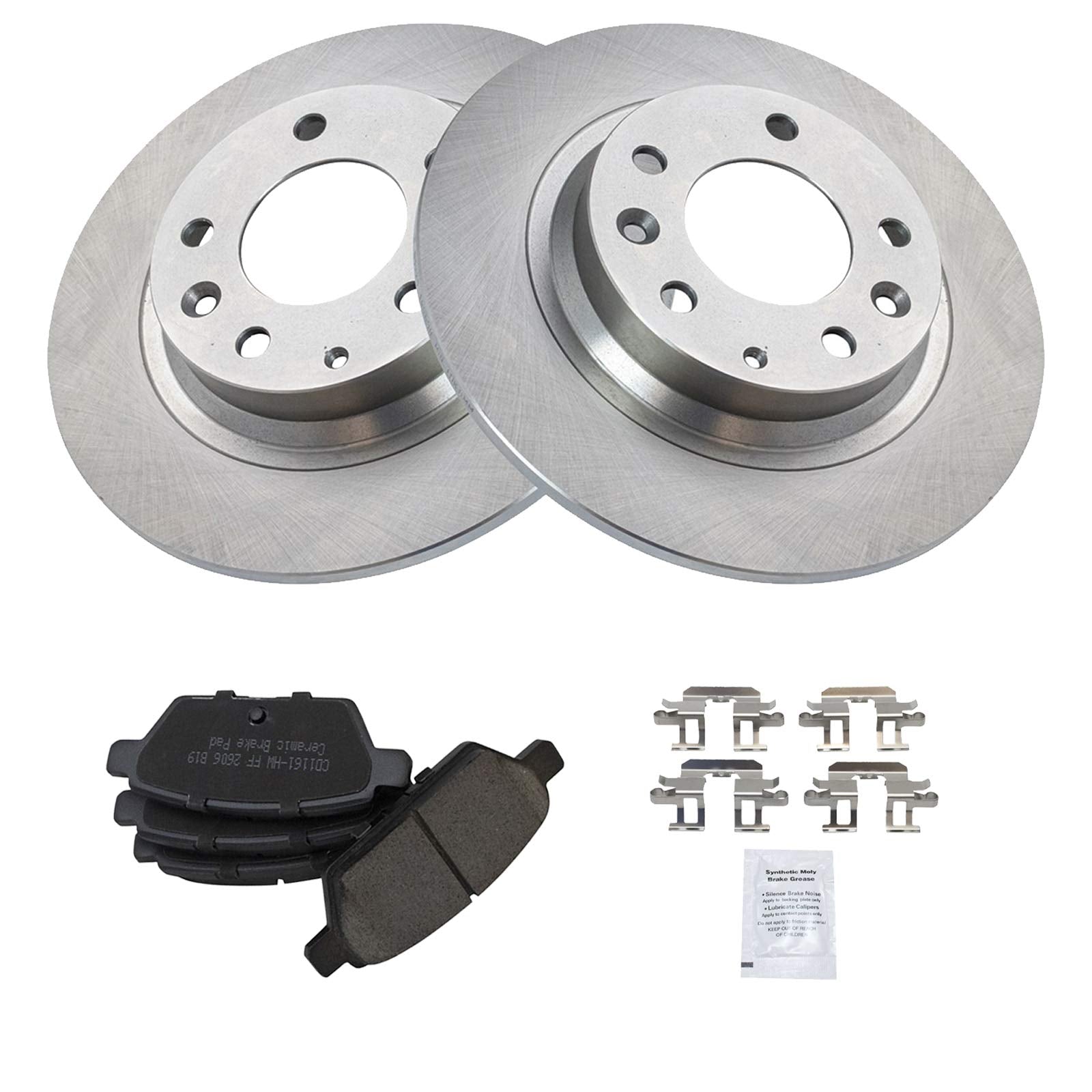 Trq Rear Brake Pad & Rotor Kit Brake Pads Brake Rotor Ceramic Compatible With 2006-2012 Ford Fusion 2007-2012 Lincoln Mkz 2006 Z