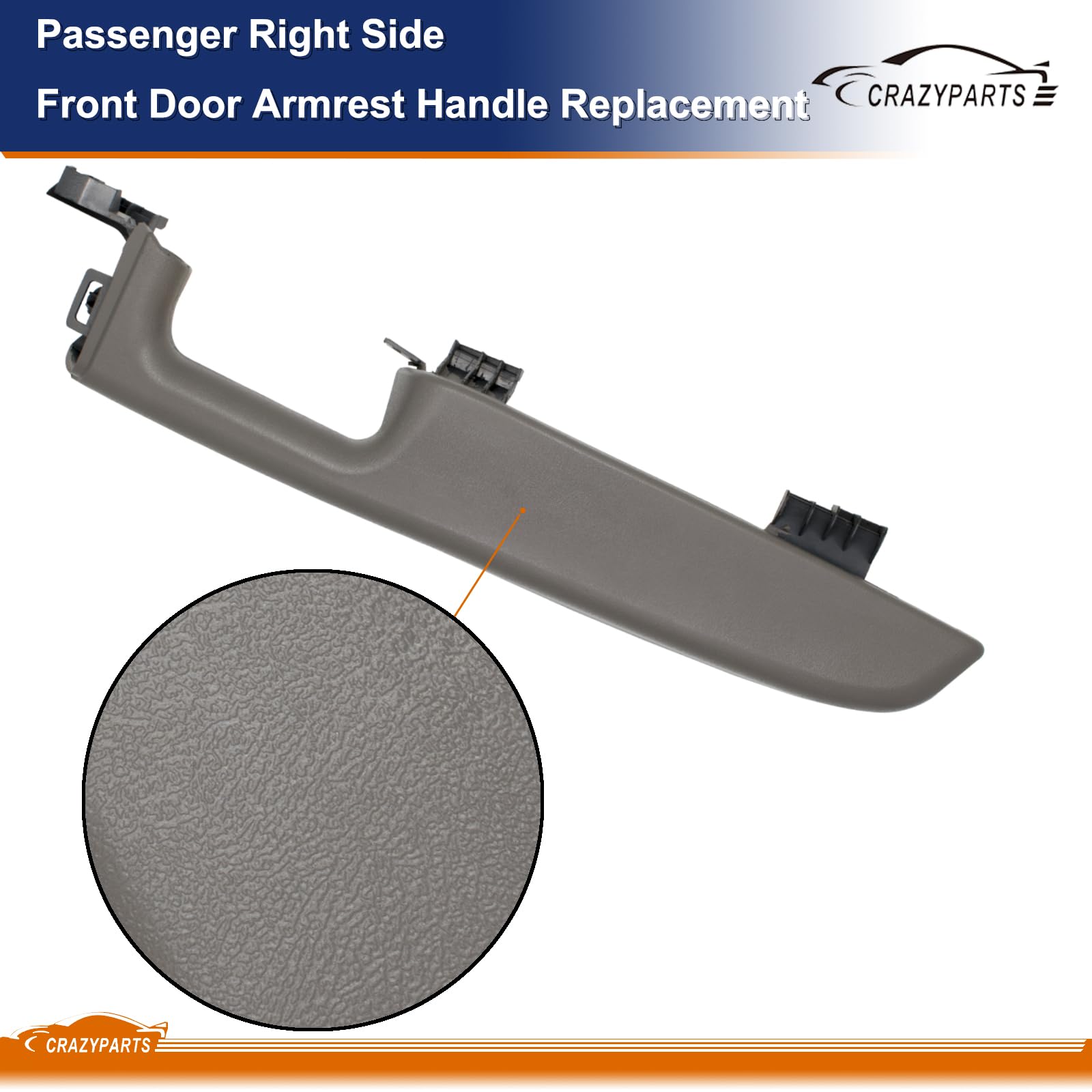 Crazyparts Right Passenger Side Front Door Armrest Handle Replacement Compatible With 1999-06 Chevy Suburban/Tahoe, Gmc Yukon/Av