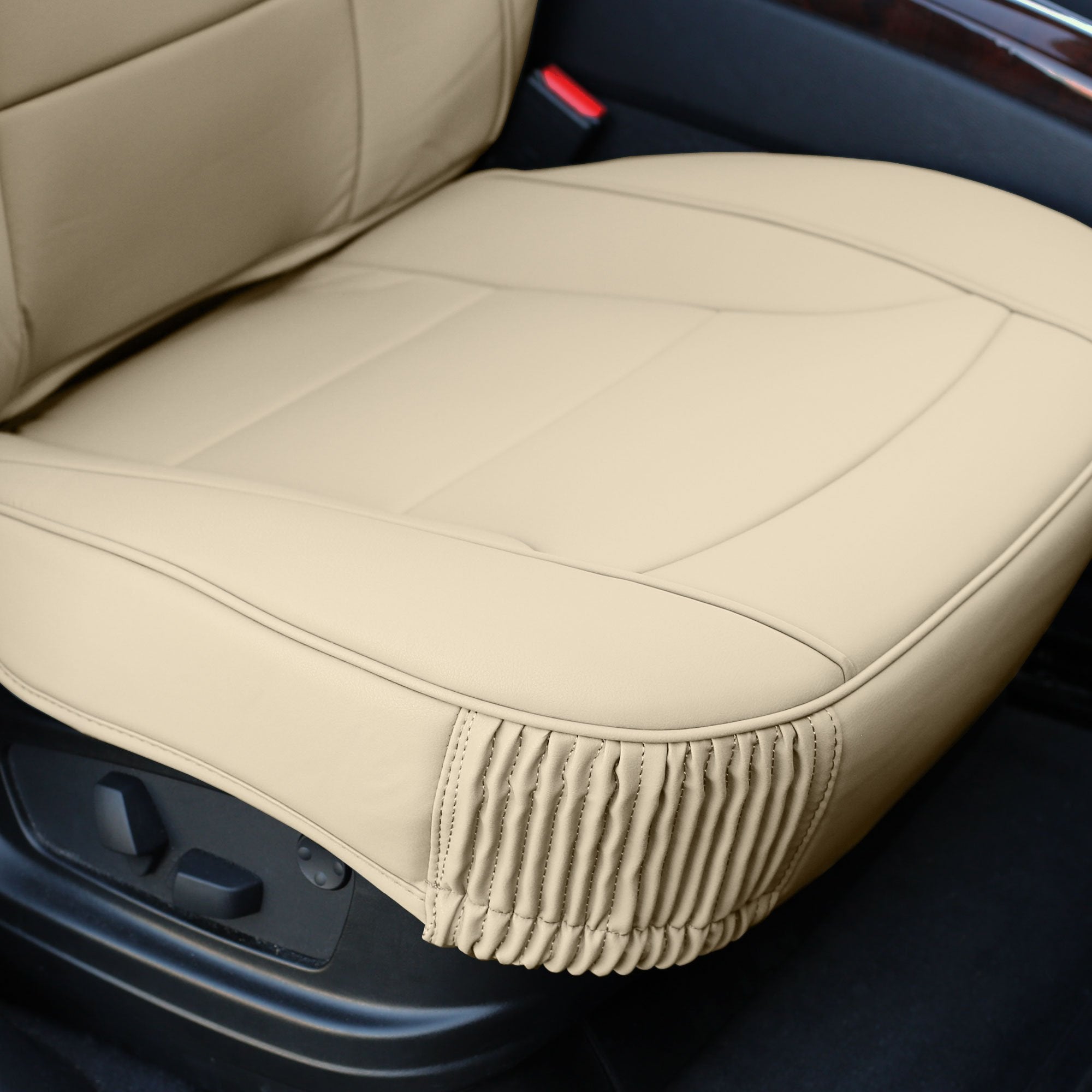Fh Group Ultra Comfort Highest Grade Faux Leather Full Set Cushion Pads Car Seat Covers For Front And Rear- Fit Most Car, Truck,