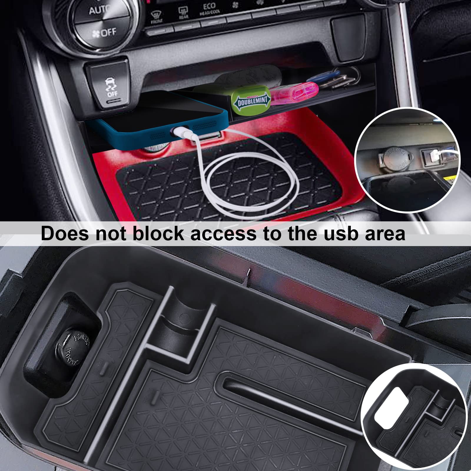 DIAMOOKY Upgraded Center Console Organizer Compatible with Toyota RAV4 2024 2023 2022 2021 2020 2019 Interior Accessories, Gear