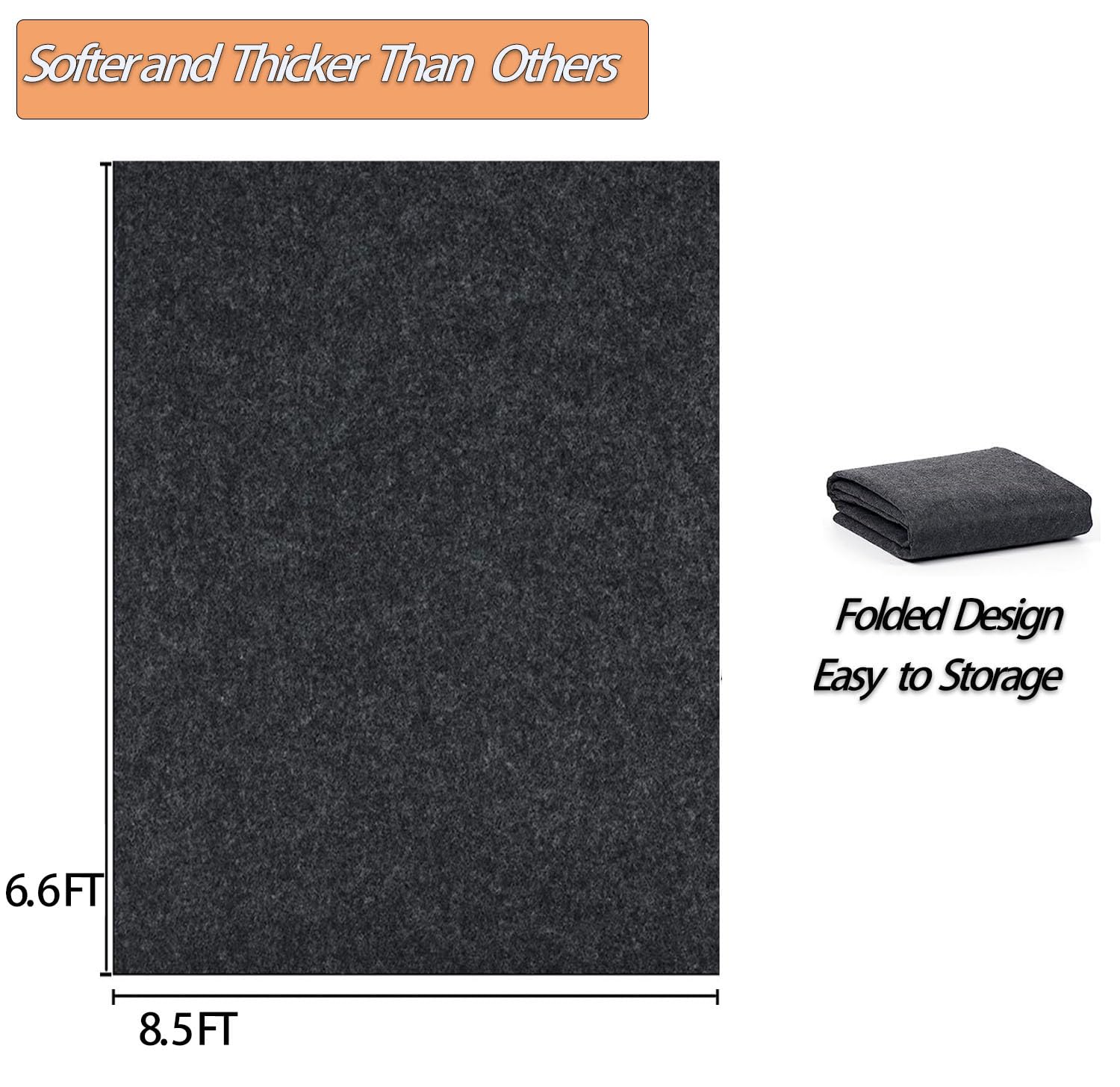 6.6 X 8.5 Ft Garage Floor Mat For Under Cart, Golf Cart Parking Mat, Motorcycle Oil Spill Mat With Weather Backing, Garage Floor