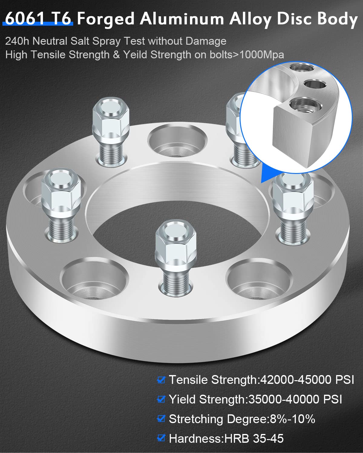 ECCPP 2X Change your bolt pattern from 5x5 to 5x4.5 5 Lug 1 inch Wheel Adapters 5x127mm to 5x114.3mm fit for 2008-2020 for Dodge