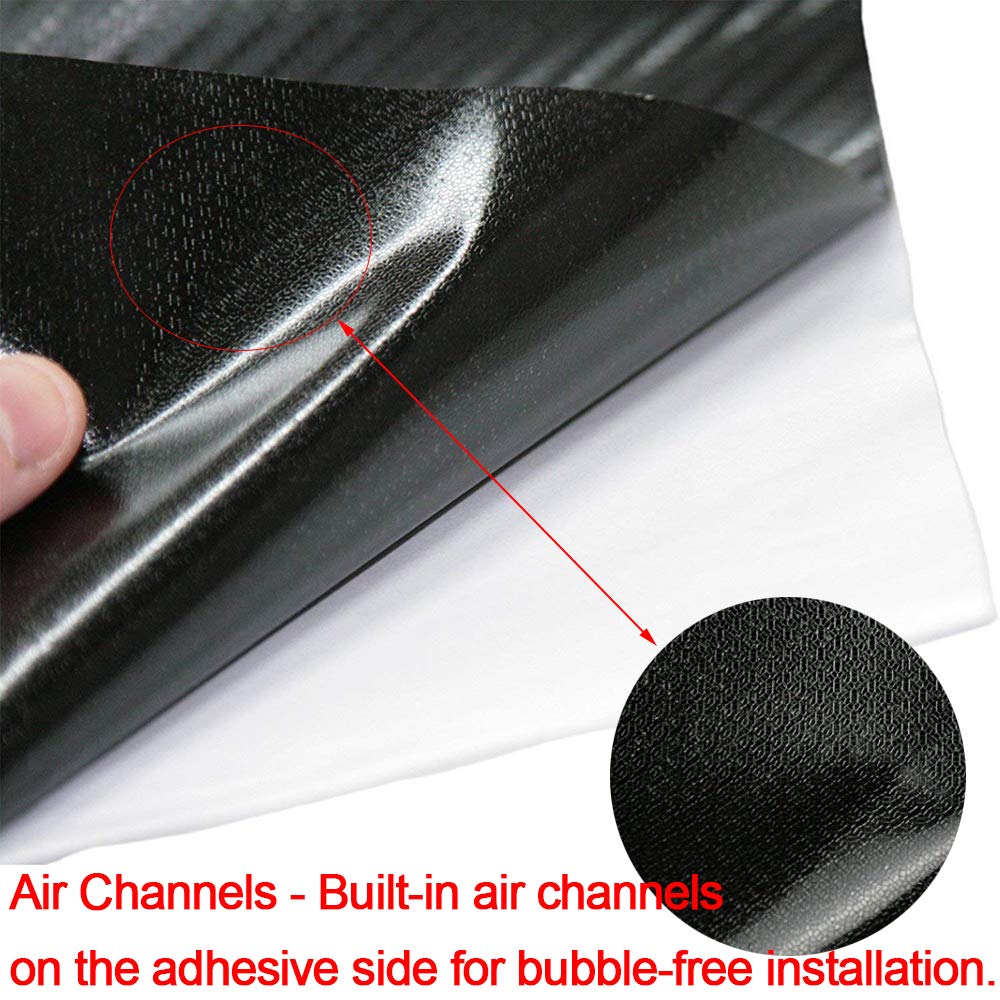 Lzlrun 3D Carbon Fiber Vinyl Wrap Roll With Air Release Bubble Free Adhesive Film - Come With Knife + Hand Tool (Gray, 1.5Ft X 5Ft)
