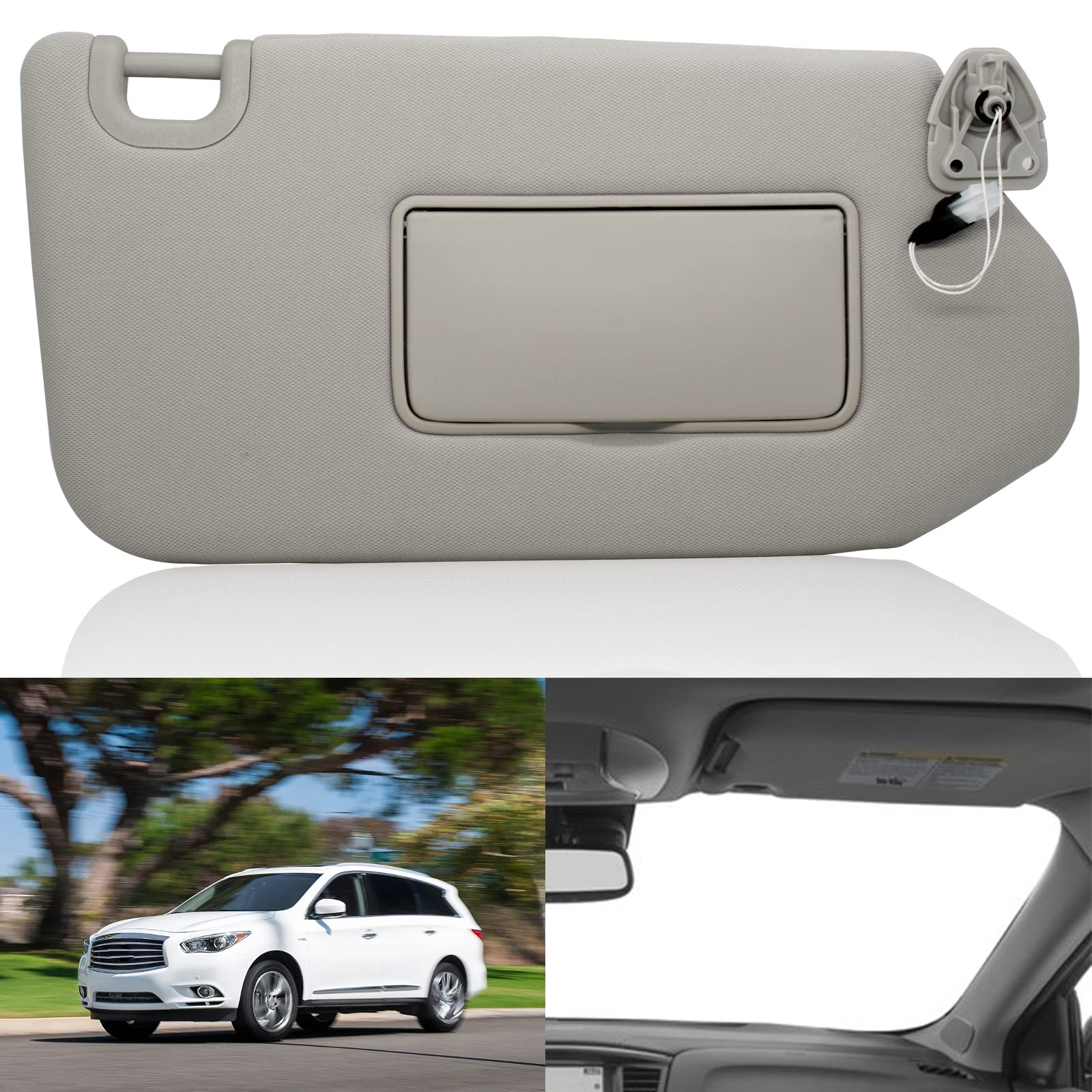 Nhiles Right Passenger Sun Visor With Lamp & Mirror For 2013-2020 Nissan Pathfinder 2014-2020 Infiniti Qx60 And 2013 Infiniti Jx