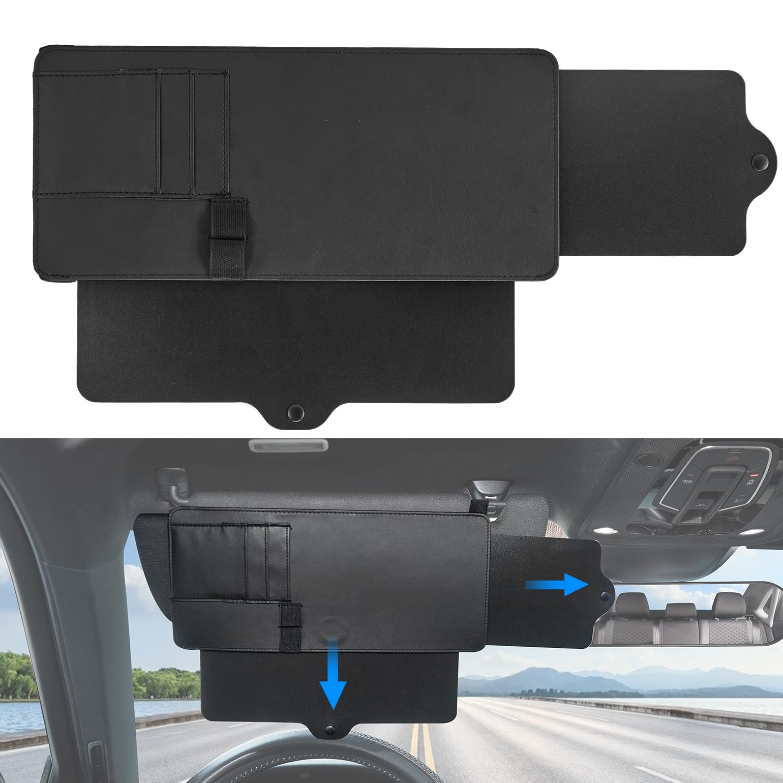 JOYTUTUS Sun Visor Extender, Sun Visor for Car Protects from Anti-Glare, UV Rays, Universal Fit for Car