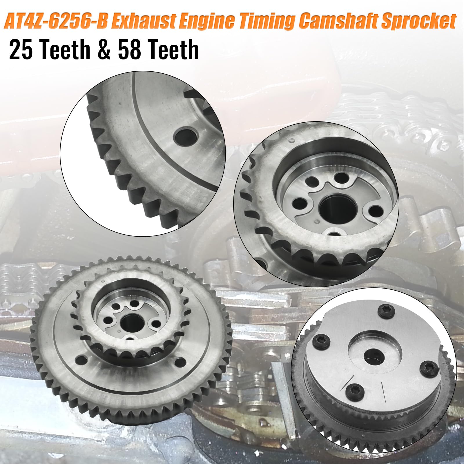 BRNEWKITS 4PCS VVT Cam Phaser Timing Sprocket for Ford 3.5L EcoBoost Engines, Fits Expedition, Mustang, Explorer, Taurus, Navigator, F150