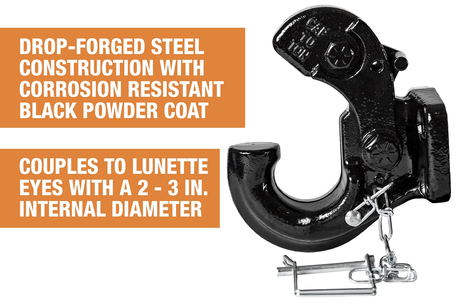 Buyers Products 10039 10 Ton Pintle Hook W/Mounting Kit, Mgtw 20,000 Lbs Pintle Hitch, 4,000 Lbs Mvl