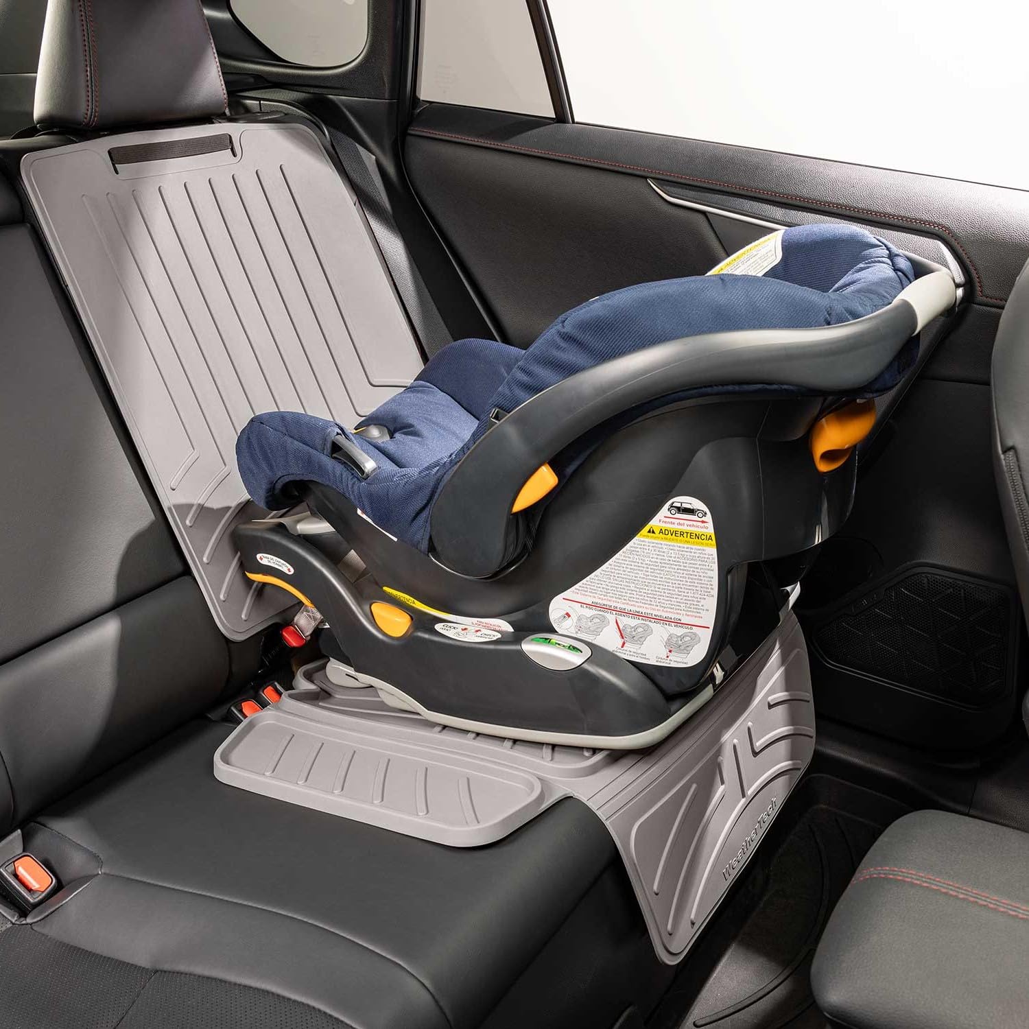 Weathertech Child Car Seat Protector With Back | Spill Protection, Prevents Seat Compression, Grey