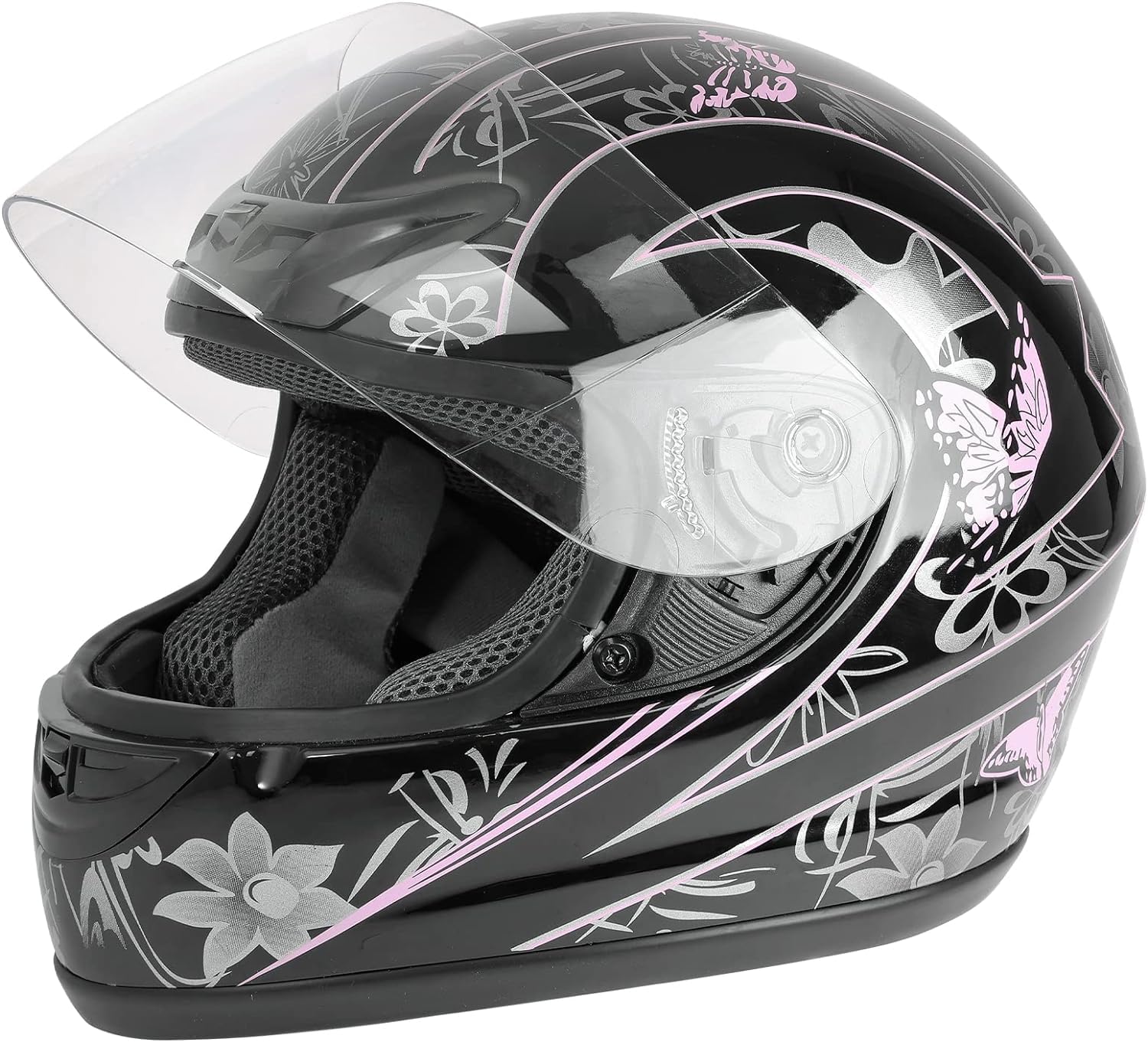TCMT Adult Full Face Carbon Fiber Motorcycle Helmet DOT Large XF270204-L with Open Face Sun Shield