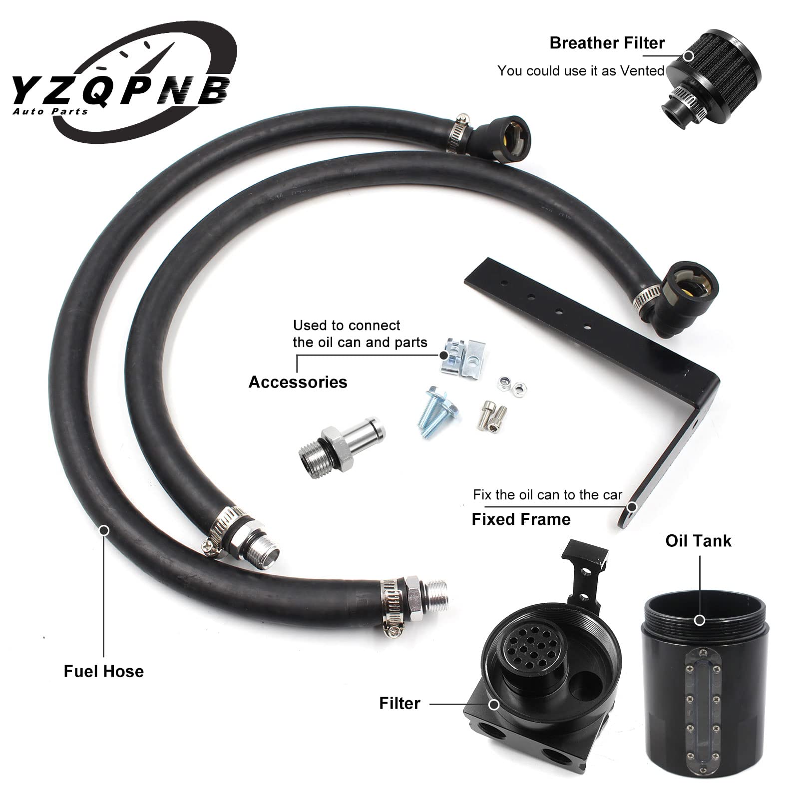 Oil Catch Can Passenger Side Oil Separator Tank With Breather Filter, Sight Glass Fits Ford F150 5.0L/2.7Eb/3.5Eb 2011-2021, Rap