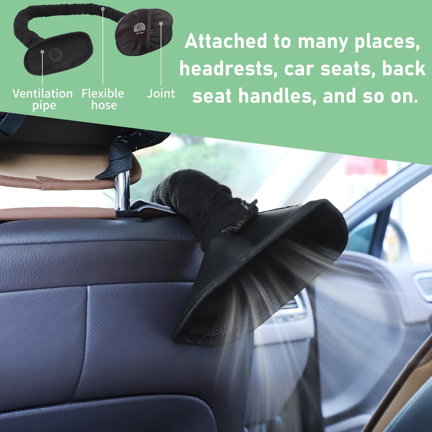 TEFGTER Car Air Conditioning System Air Vent Tube for Back Seat of Car Air Conditioning Vent Extender Hose Automotive Interior C