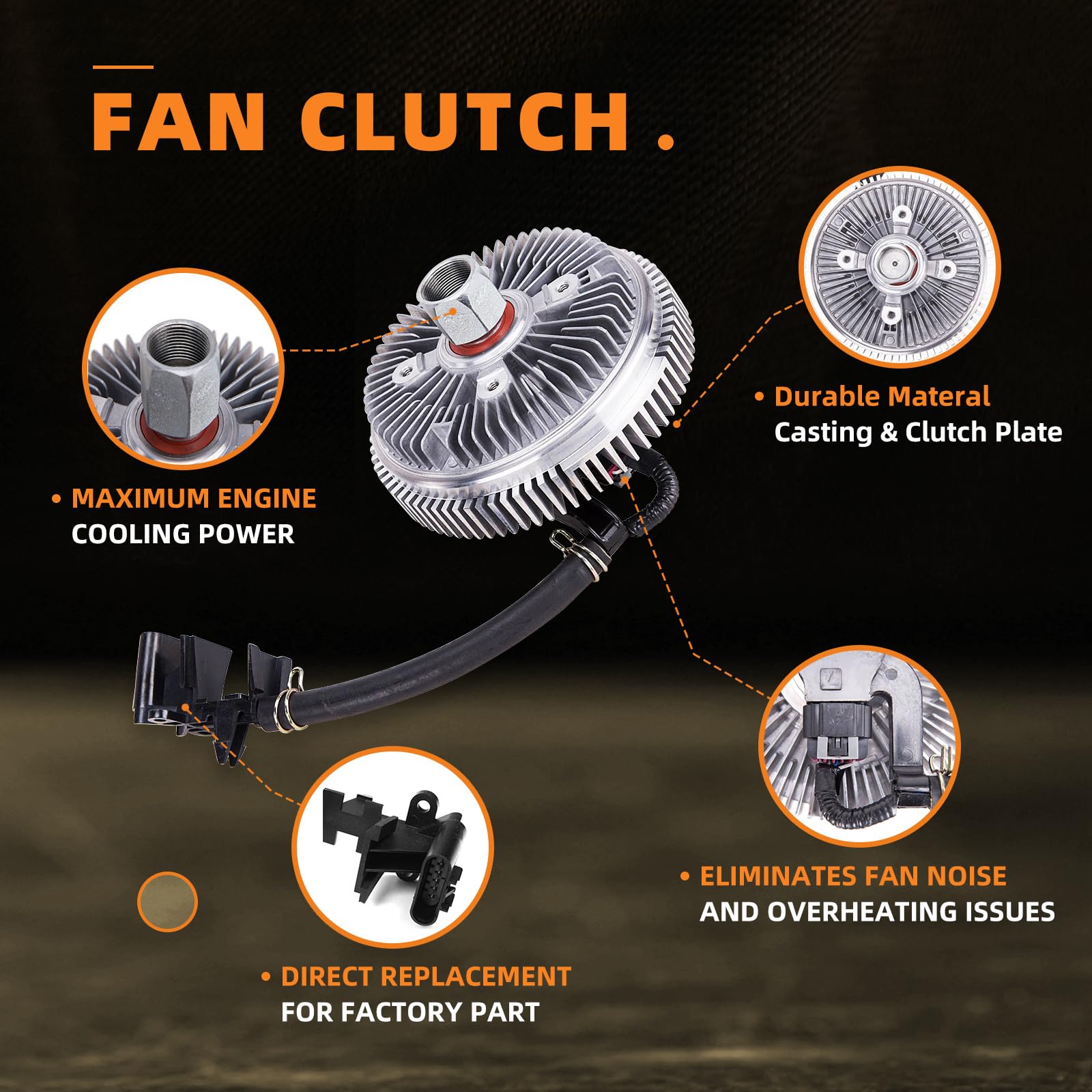 TOPAZ Electronic Radiator Cooling Fan Clutch DRS-898-3201 for Chevy Trailblazer, SSR, GMC Envoy, Saab 9-7X 4.2L 5