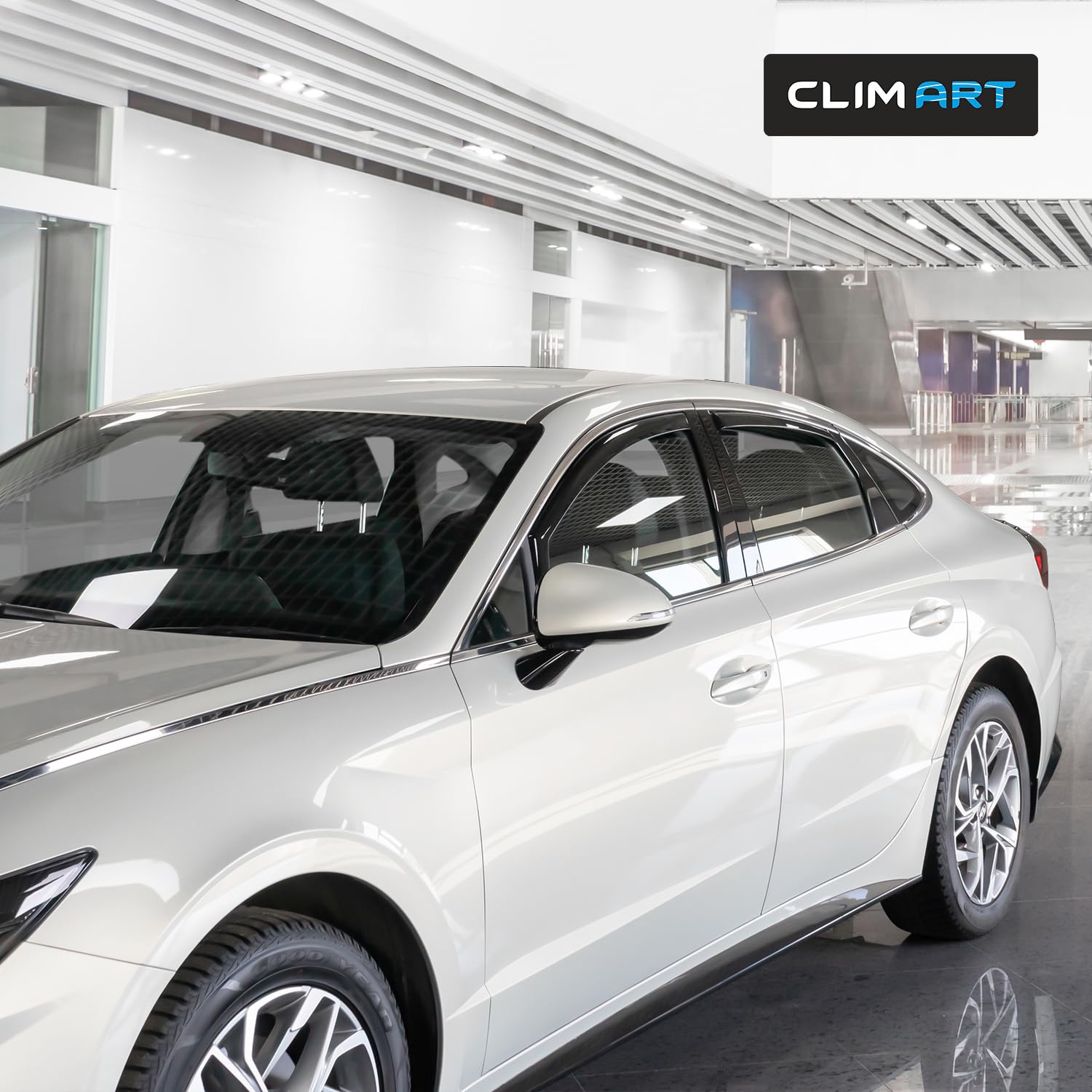 CLIM ART in-Channel Incredibly Durable Rain Guards Compatible with Sonata 2020-2025, Original Window Deflectors, Vent Window Vis