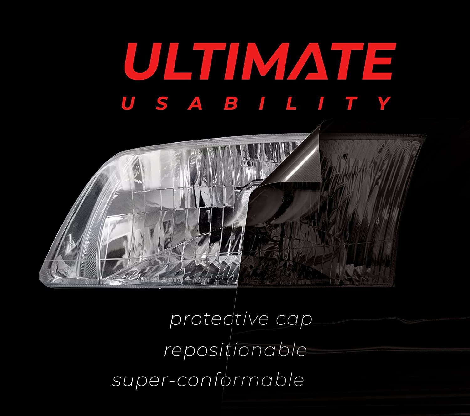 VViViD Ultimate Headlight Taillight Tint Vinyl Wrap, 12" x 7ft, Dark Smoke, Model: ultmtdrktint7x12
