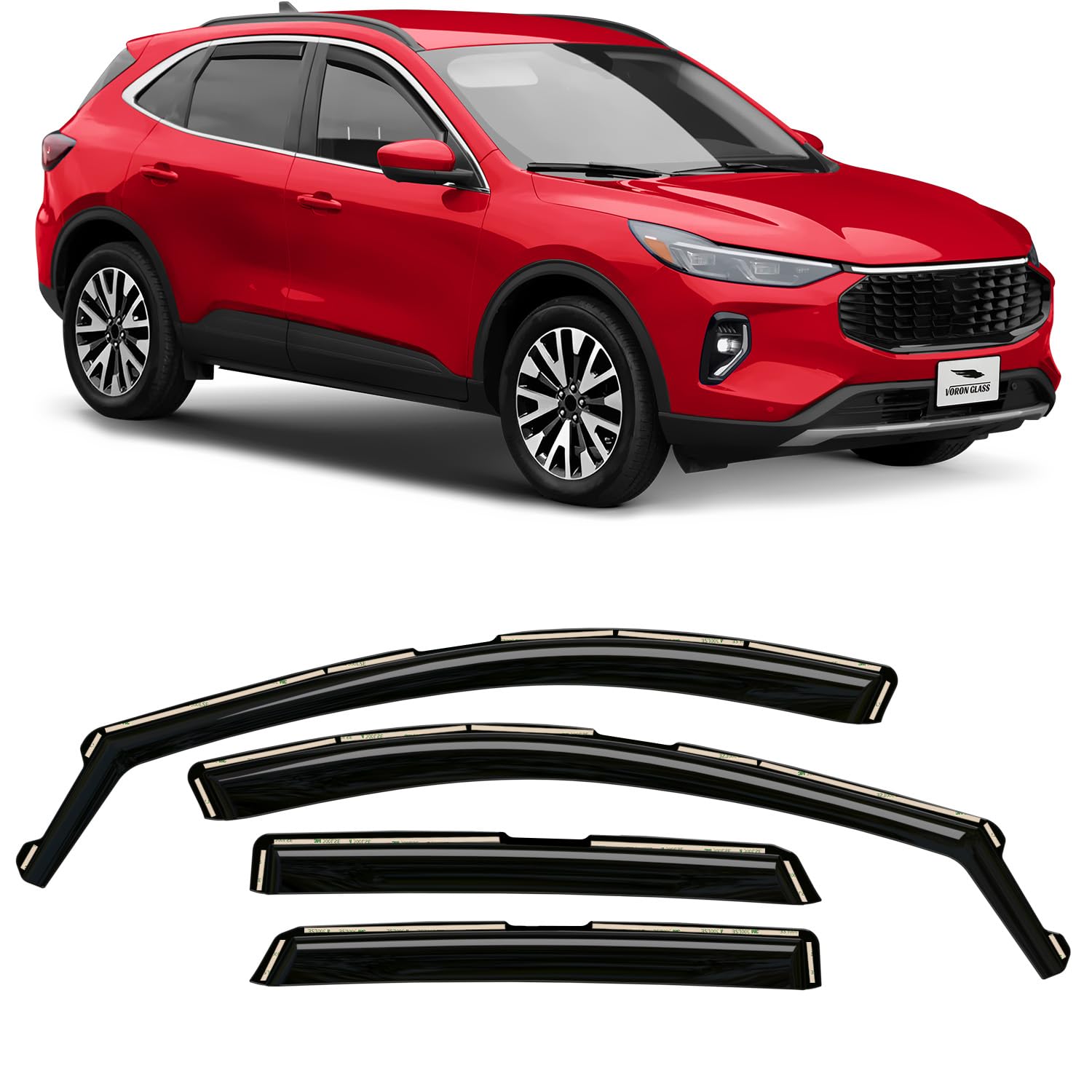 Voron Glass In-Channel Extra Durable Rain Guards For Ford Escape 2020-2025, Window Deflectors, Vent Window Visors, 4 Pieces - 20