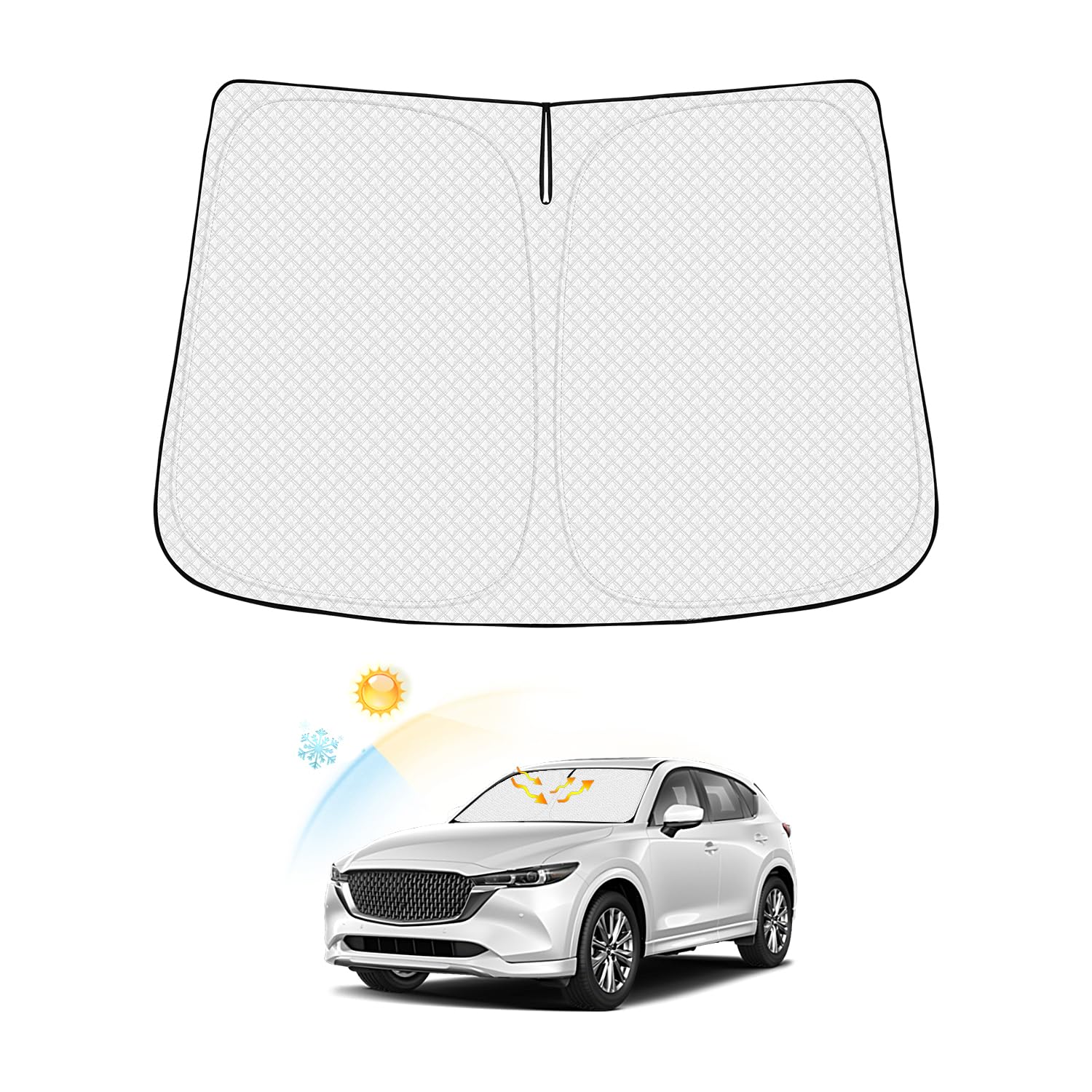 Canvcle Windshield Sun Shade For Mazda Cx-5 2017-2024 2025 Cx5 Accessories Thicken 6-Layer Front Window Sunshade Cover Sun Visor