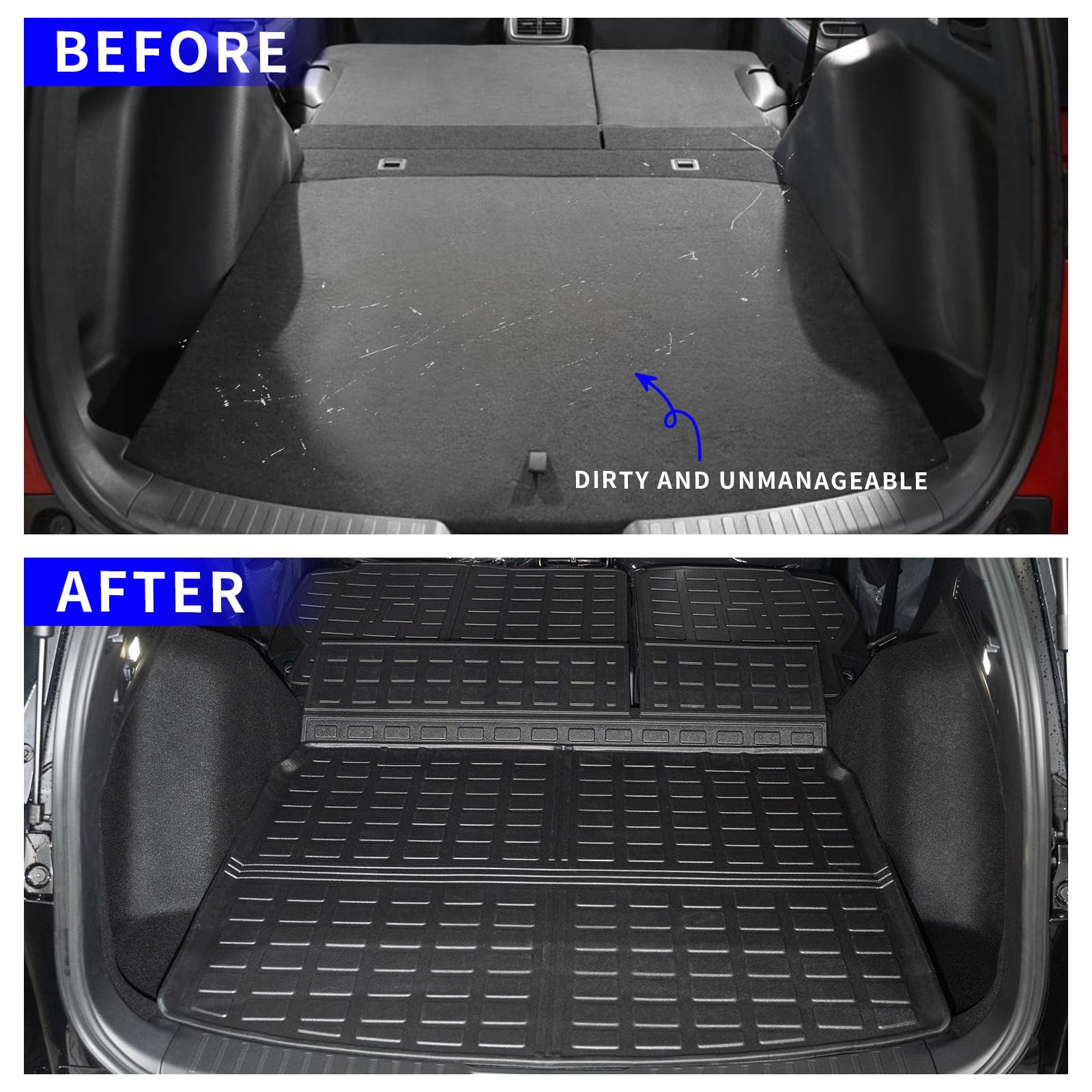 Rongtaod Cargo Mat for 2023-2026 Honda CR-V Hybrid, TPE Trunk Liner & Backrest Mats, Fit Upper Deck, Durable Protection