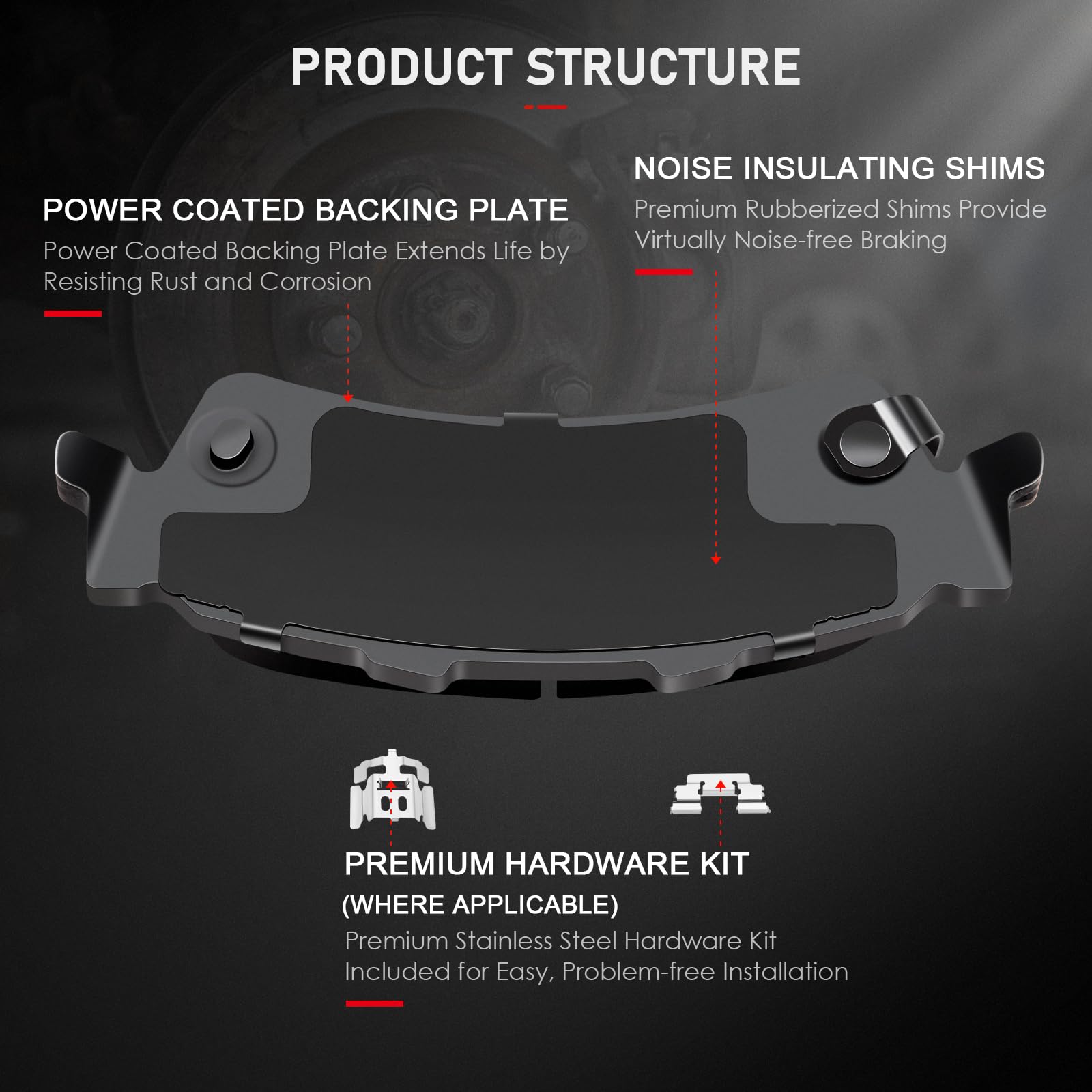 Cciyu D792 Professional Ceramic Rear Brake Pads Set Fit For Cadillac Deville,Dts,For Chevy Astro,Avalanche,1500,Silverado,1500 H