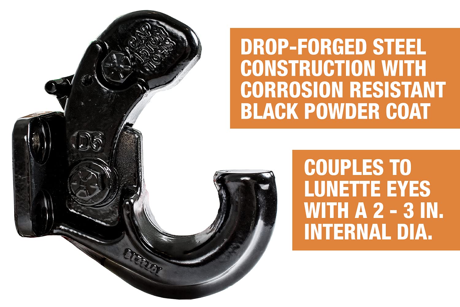 Buyers Products 10040 15 Ton Pintle Hook W/ Mounting Kit, Mgtw 30,000 Lbs, 6,000 Lbs Mvl Pintle Hitch