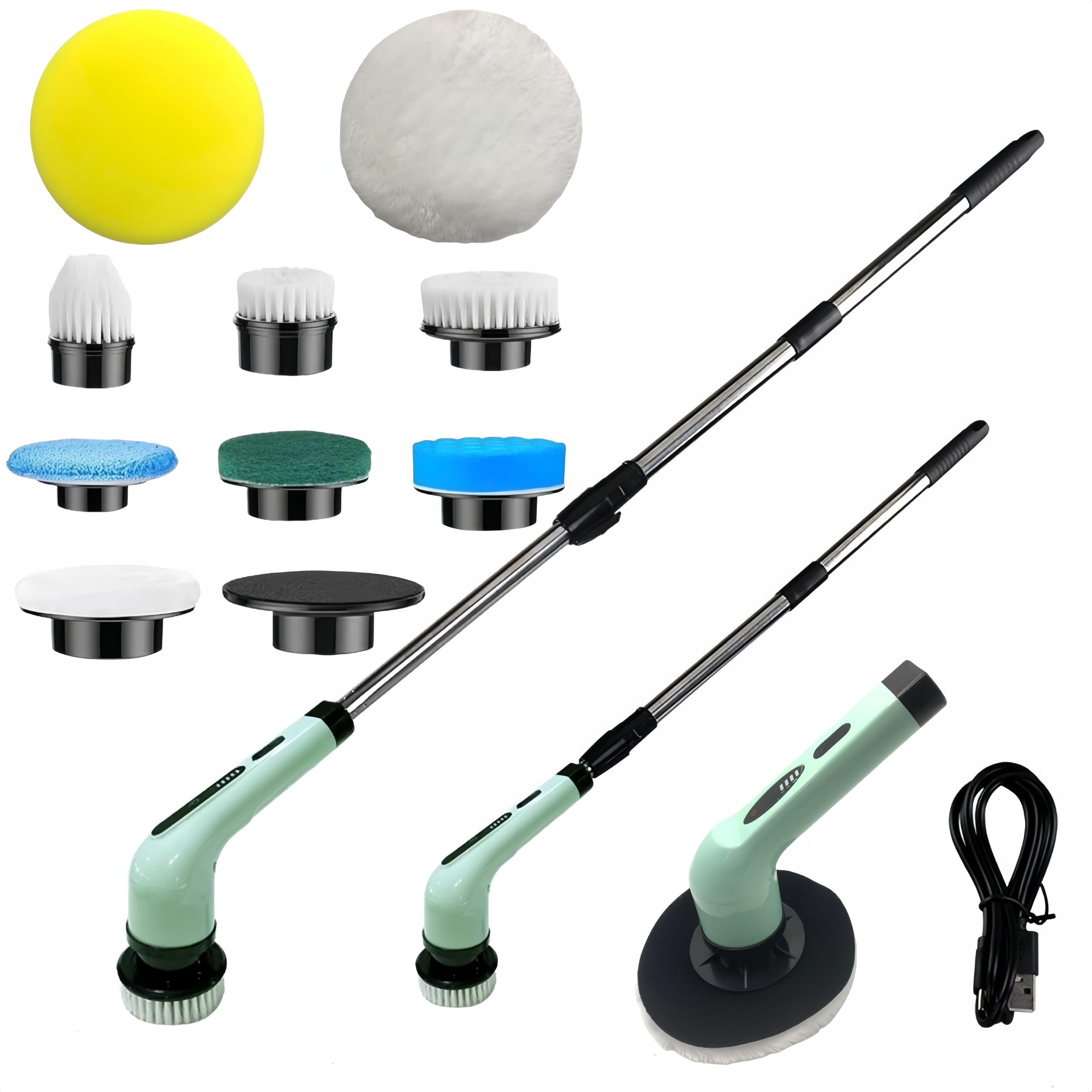 UEISODC Electric Rotating Cleaning Brush, IPX7 Waterproof Cordless Power Cleaning Brush Set with,Cleaning Ceilings, Floors, Floo