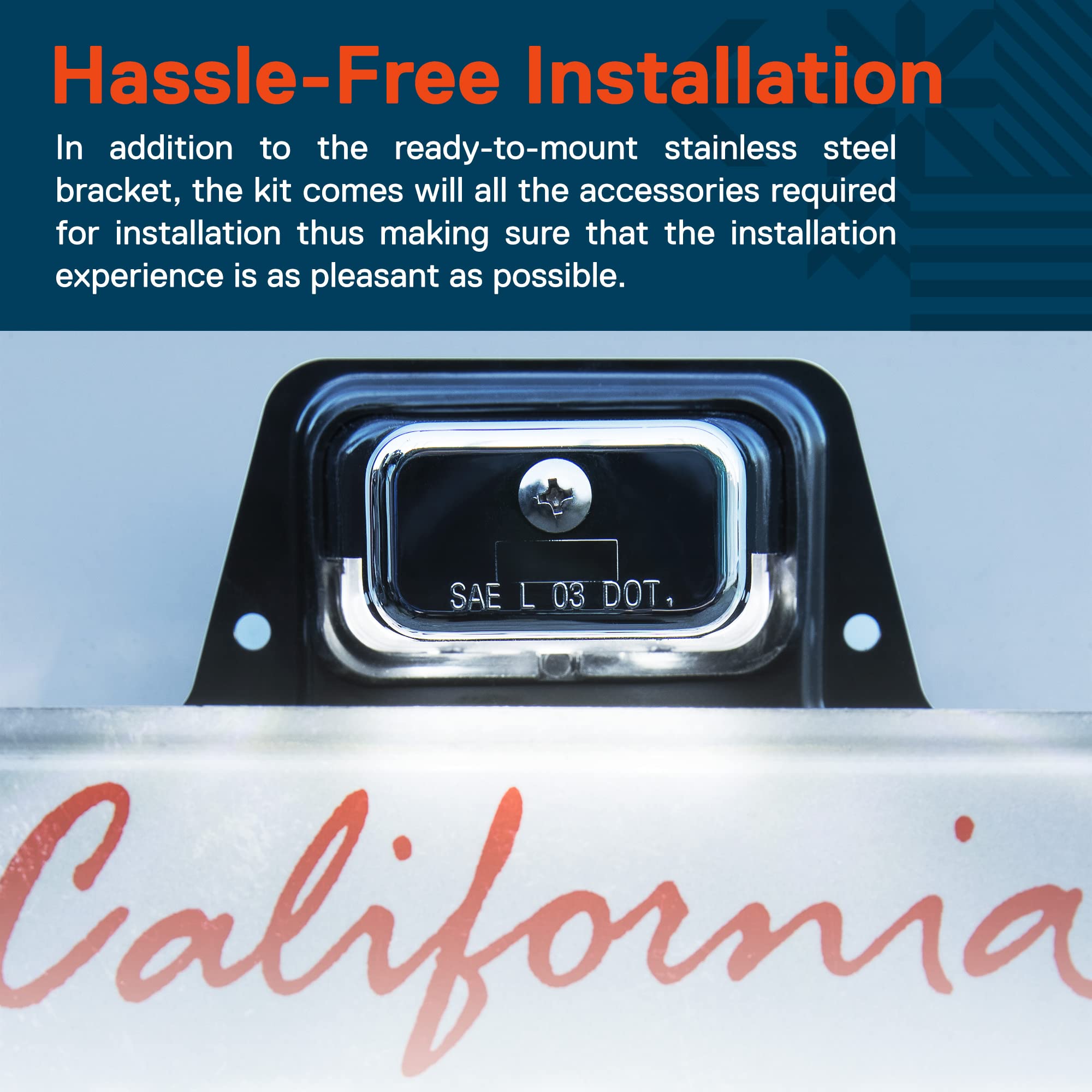 True Mods Trailer Led License Plate Light [Bracket Mount] [Dot Fmvss 108] [Sae L] [Chrome-Finish] [Waterproof] [12V Dc] License