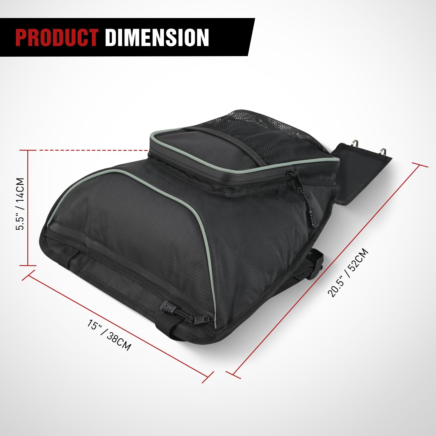 Frokom RZR Storage Bag,1680D UTV Center Bag with Multiple Pockets, UTV Cab Pack Center Seat Bag Fit for Polaris RZR XP 1000 Turb