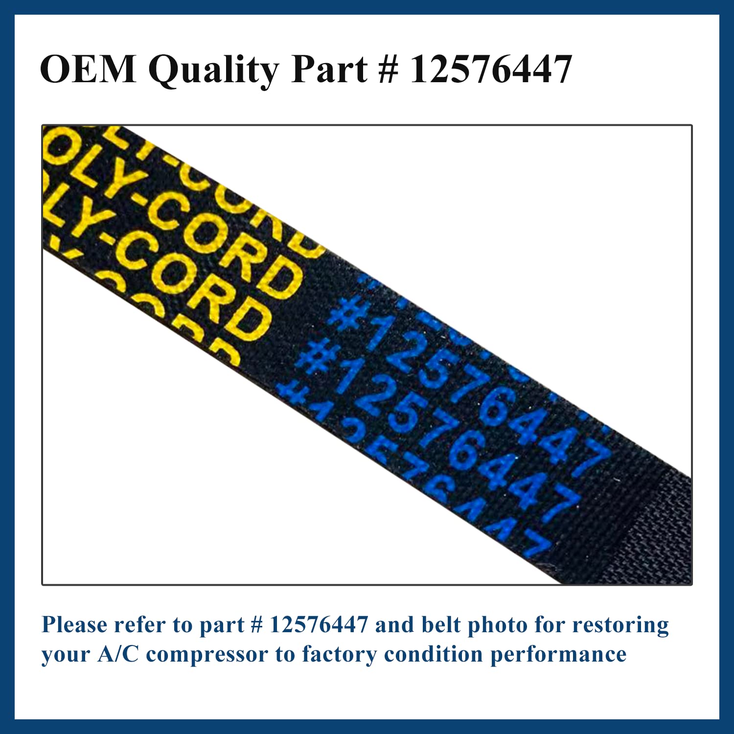 12576447 AC Belt for Chevy Tahoe Suburban Silverado Avalanche Express, Cadillac Escalade, GMC Savana Sierra 1500 2500 3500 Yukon