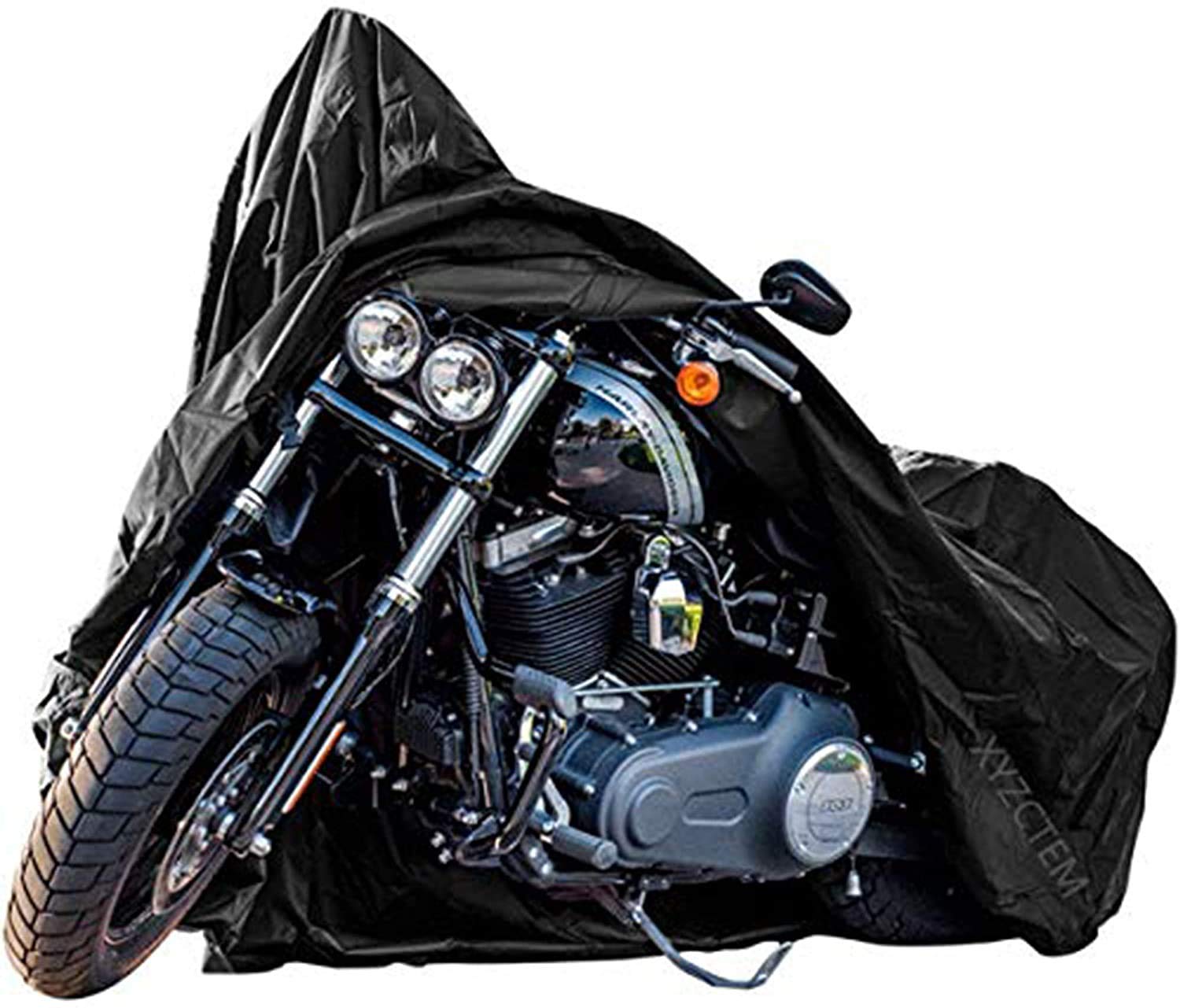 New Generation Motorcycle Cover ! Xyzctem All Weather Black Xxl Large-Waterproof Outdoor Protects Fits Up To 108 Inch For Harley