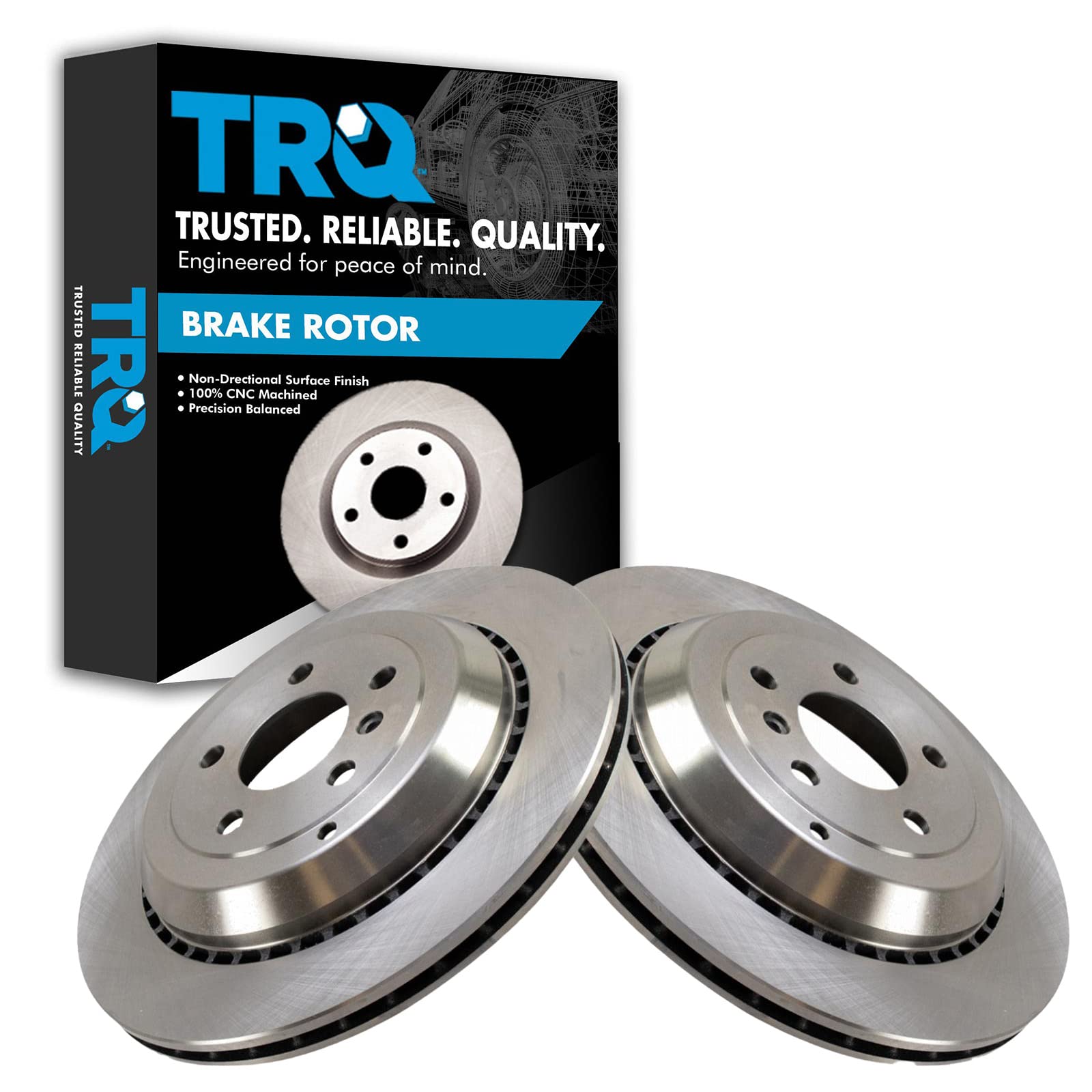 Trq Rear Brake Rotors Set Vented Compatible With 2007-2009 Mercedes-Benz Gl320 2010-2012 Gl350 2007-2012 Gl450 2008-2012 Gl550 M