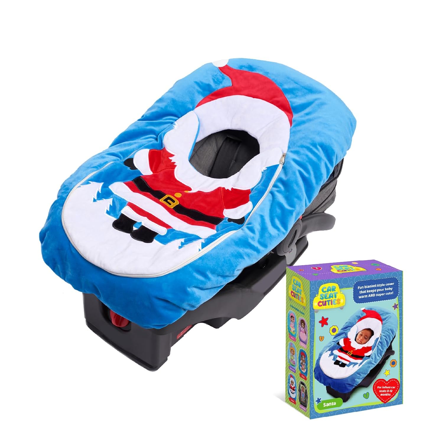 Car Seat Cuties, Baby Car Seat Cover, Stretchy Universal Fit Infant Car Seat Carrier Cover for Baby Boys and Girls, Soft & Warm Baby Blanket Style Car Seat Cover, Infant Costume