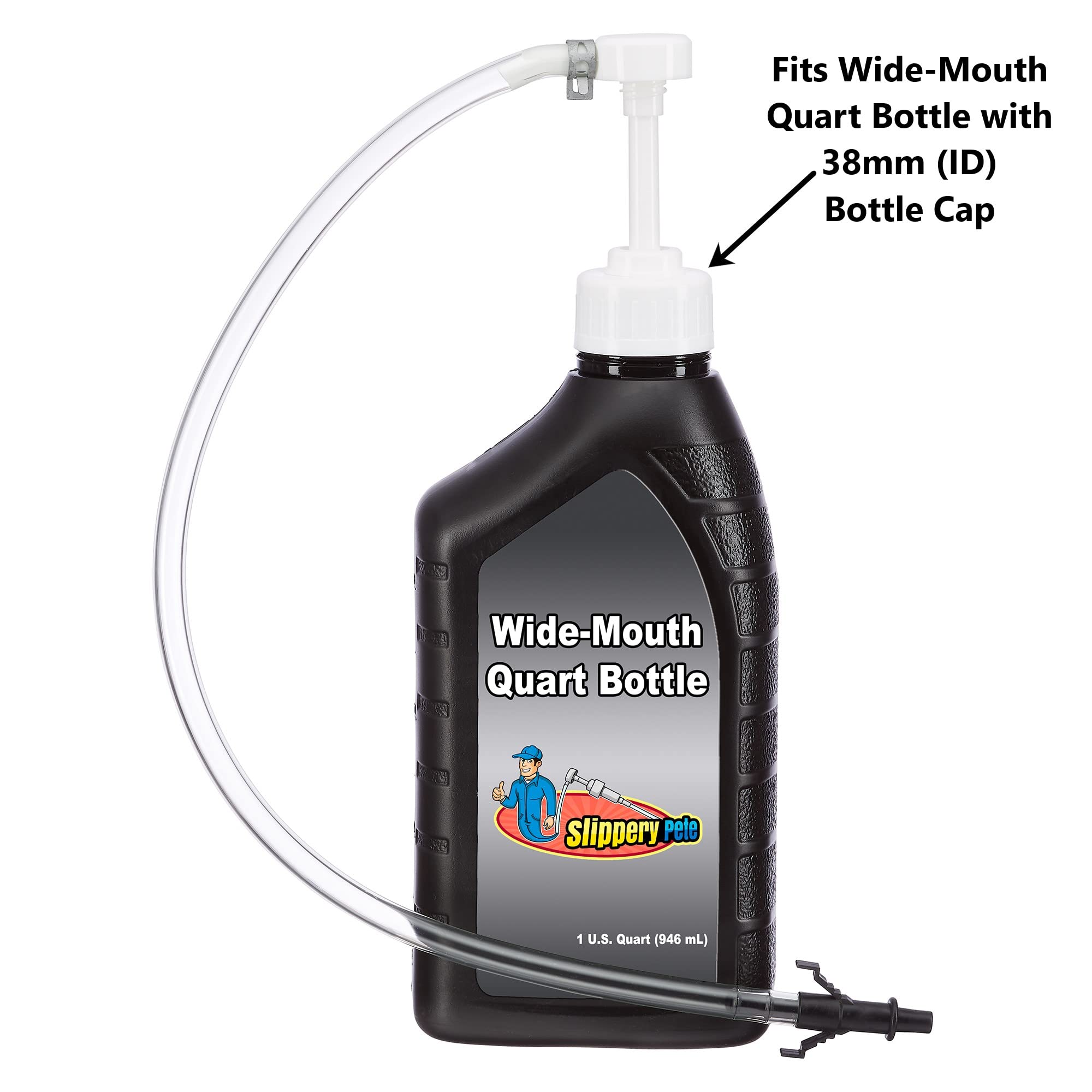 Slippery Pete - Fluid Pump For Wide-Mouth Quart Bottles - 8Cc Per Pump Stroke And 3Rd Hand Adapter, Transfer Gear Oil, Transmiss