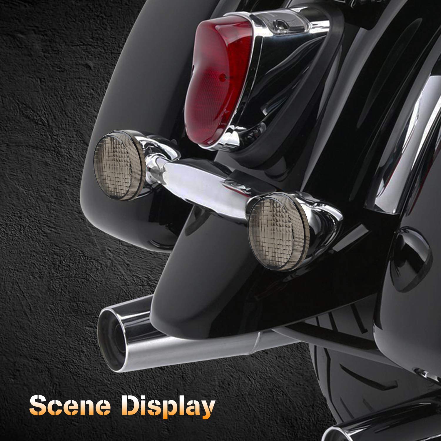 NTHREEAUTO Smoked Turn Signal Lens Cover 4PCS for Kawasaki Vulcan 2000/1600 & Honda Shadow Cruisers - ABS Material