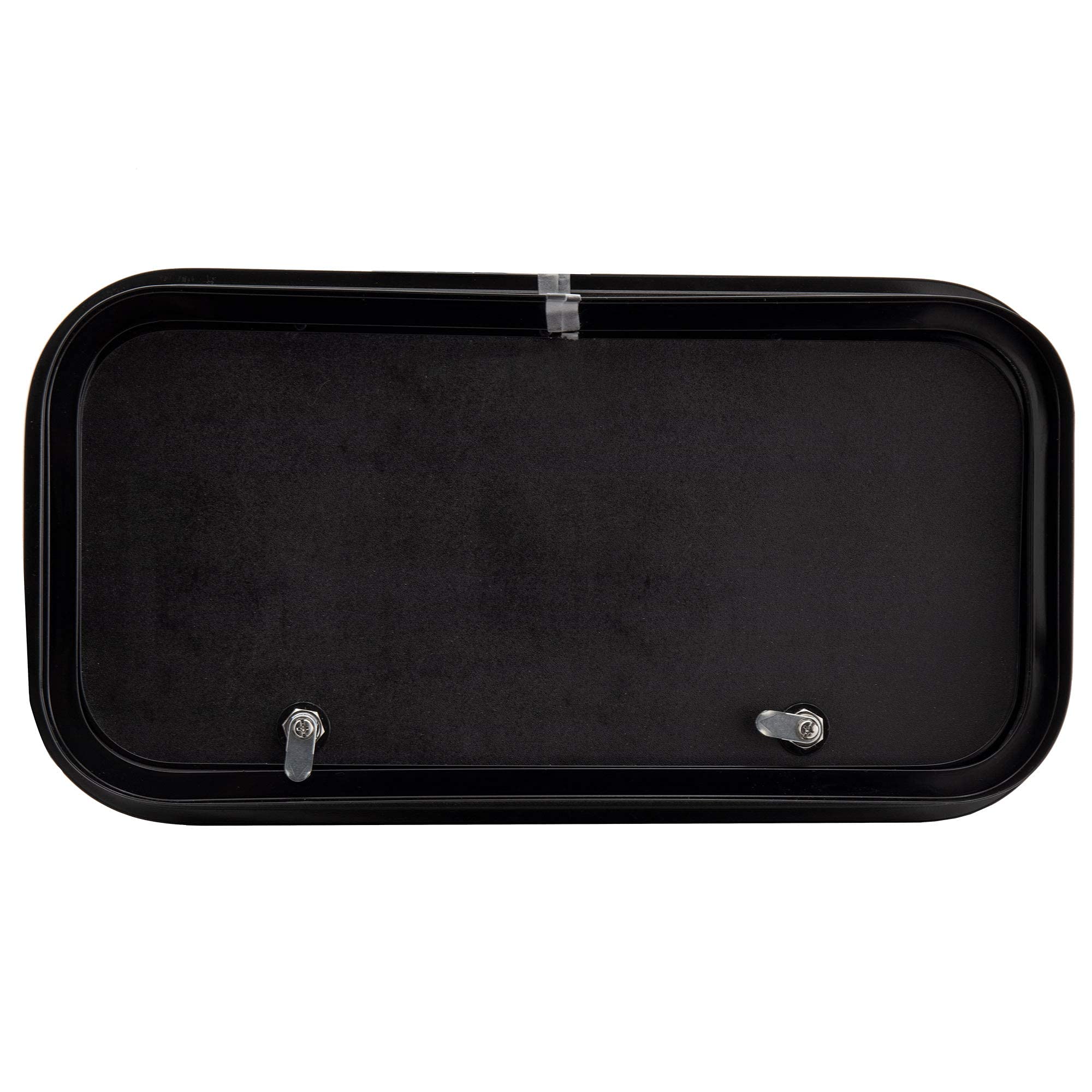 RecPro RV Baggage Door - Rounded Corners, 18.5" W x 10" H, Black Fiberglass, Model RP-600S-1810-BK, Made in
