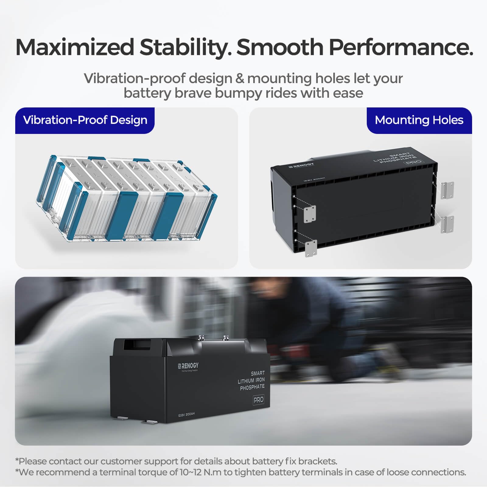 Renogy 12V 200Ah Bluetooth Self-Heating Lithium LiFePO4 Deep Cycle Battery, 5000+Deep Cycles, dust-Proof IP67, Backup Power for