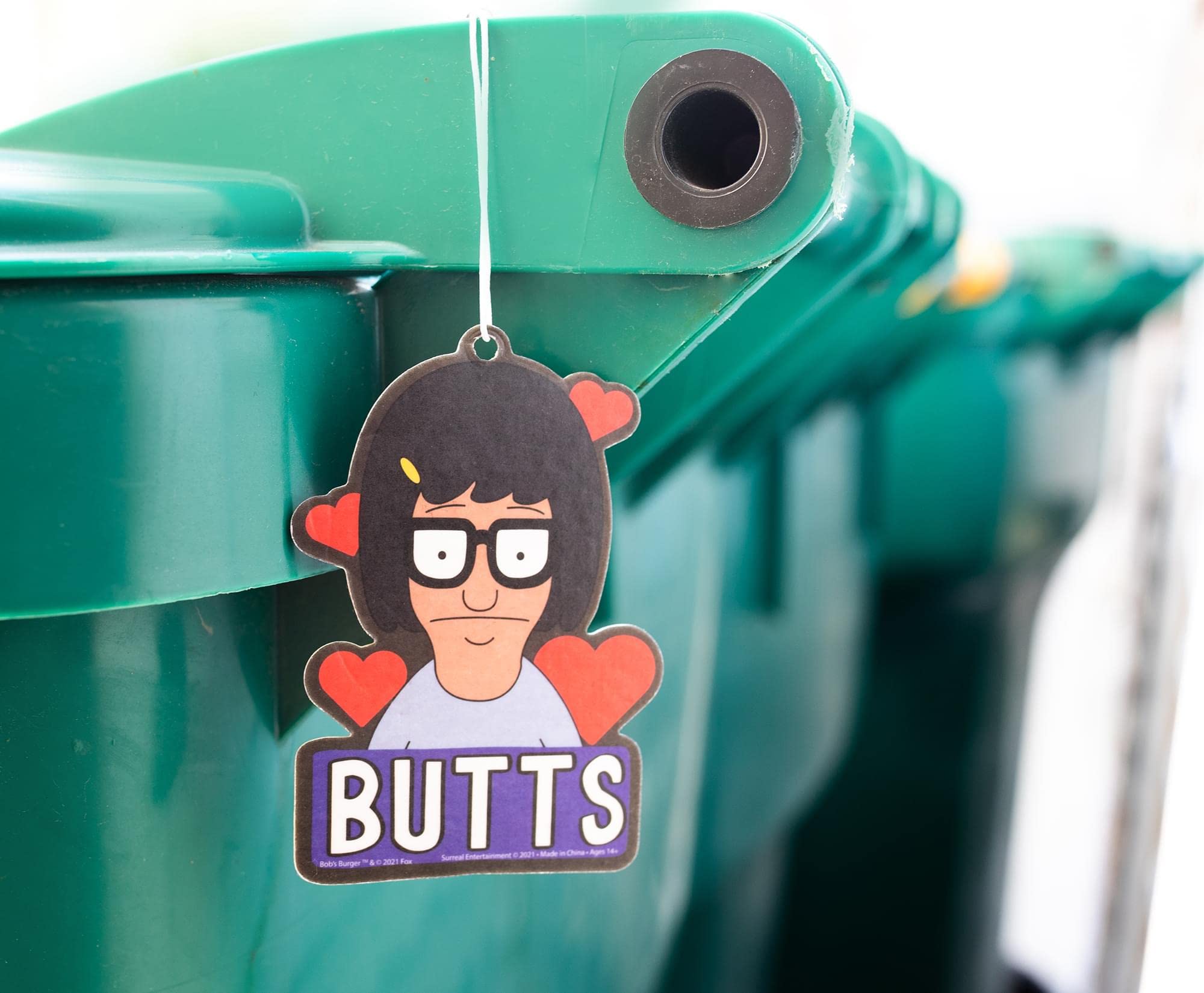 Bob'S Burgers Tina Belcher Butts Air Freshener, Vanilla Scent | Odor Eliminator For House, Car, Office | Clean Room Fresheners, Long-Lasting Fragrances | Novelty Gifts And Collectibles