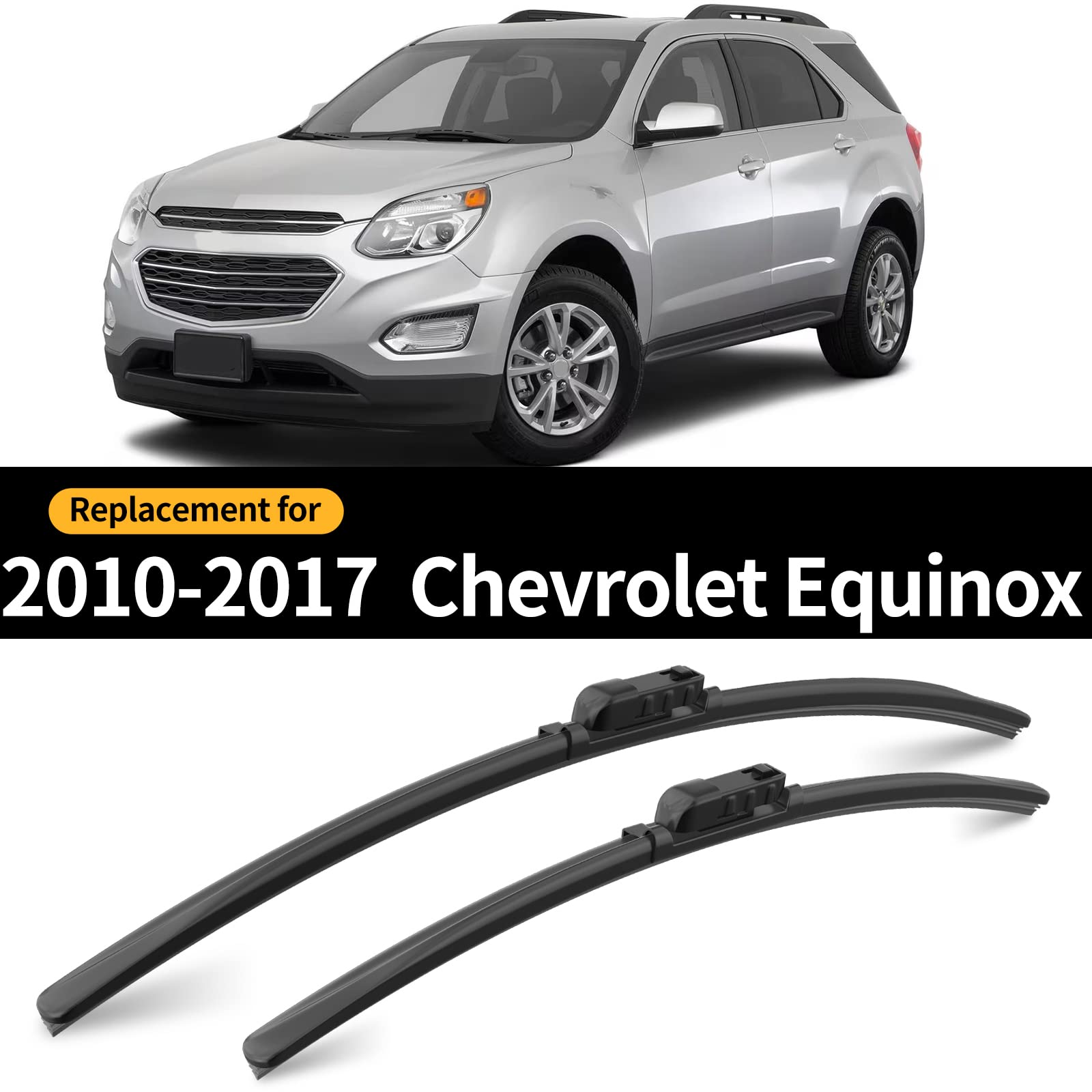 Gardimu Front And Rear Windshield Wiper Blades, 3 Pcs Front And Back Windshield Wipers Blades Replacement For Chevy Equinox 2010