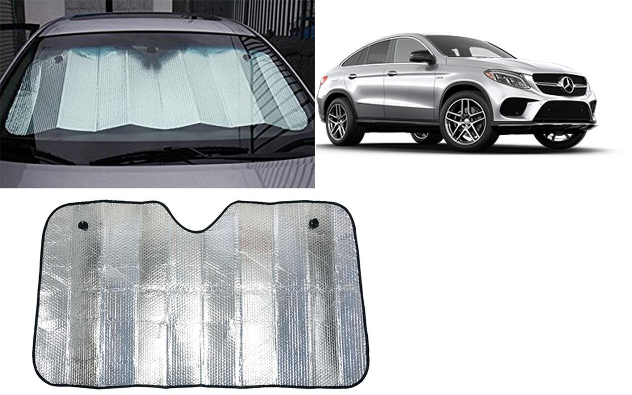 Auto Pearl Collapsible Mesh Foldable Auto Front/Rear Window Silver Sun Shade Car Windshield, 130 * 60Cm for Mlc