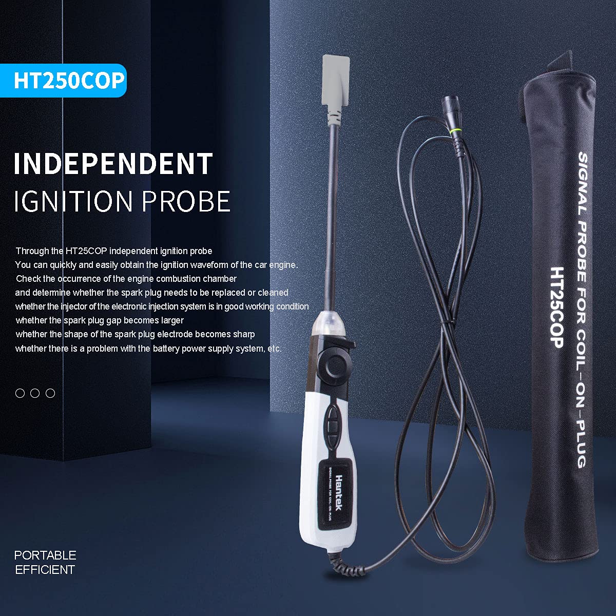 Hantek HT25COP Ignition Waveform Probe for Automobile Engine, 41x4x2cm, Compatible with Oscilloscope