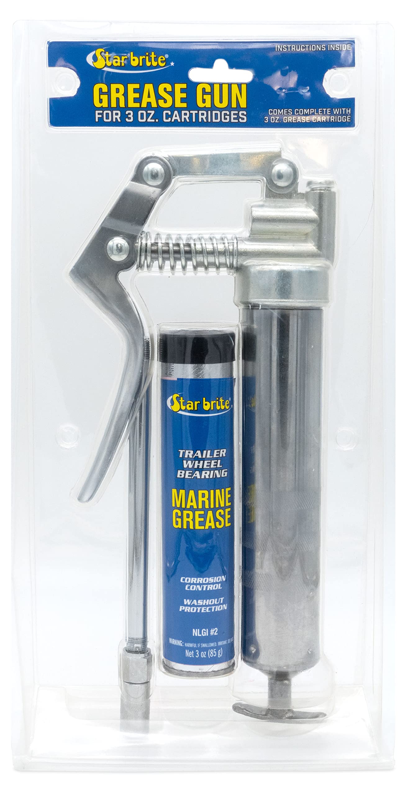 Star Brite Pistol Grease Gun With 3 Oz. Cartridge (028703),Silver