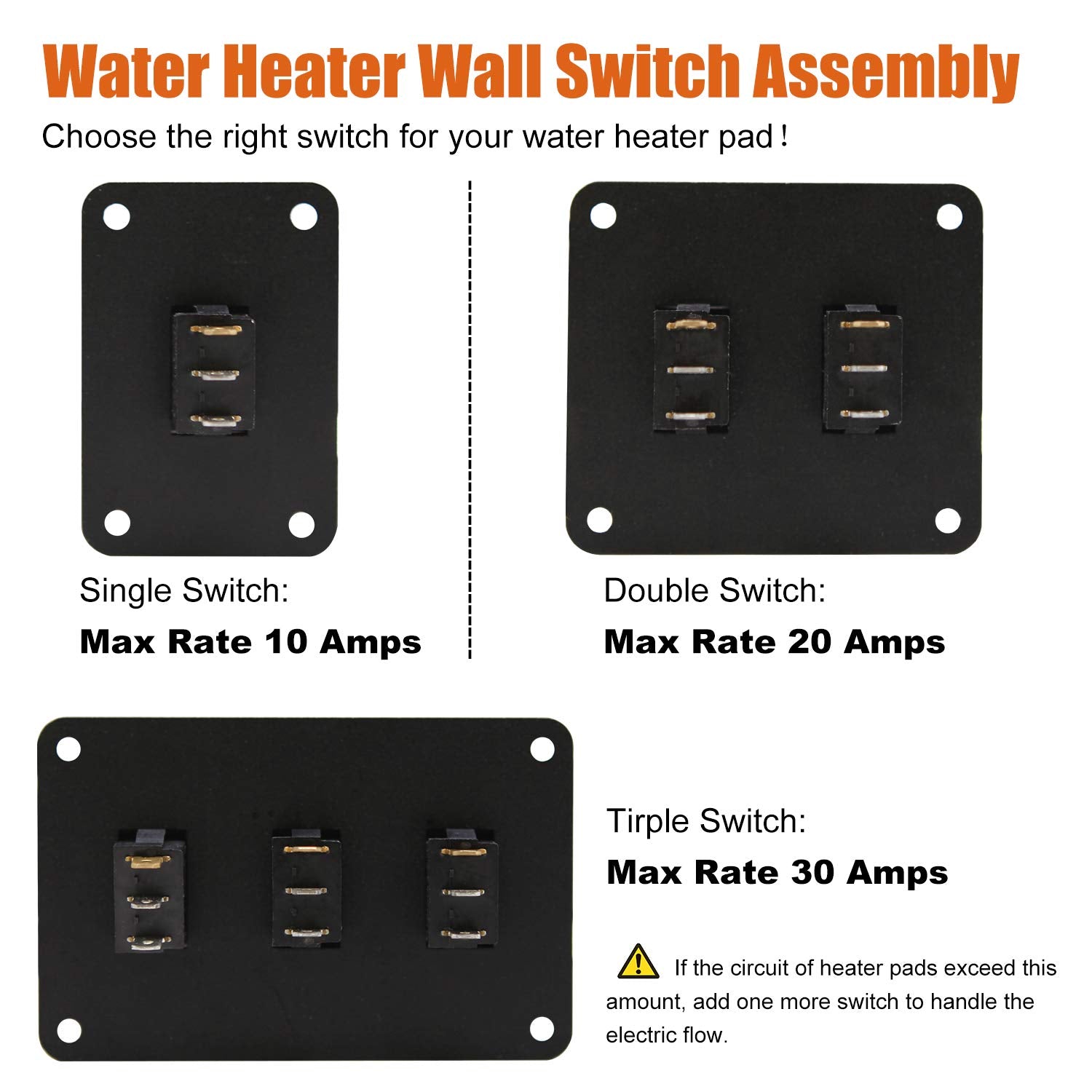 Facon 12Volts Switch Box Panel, 10Amps Rocket On&Off Switch With Red Indicator Light For Rv Tank System, Ip66 Waterproof Control
