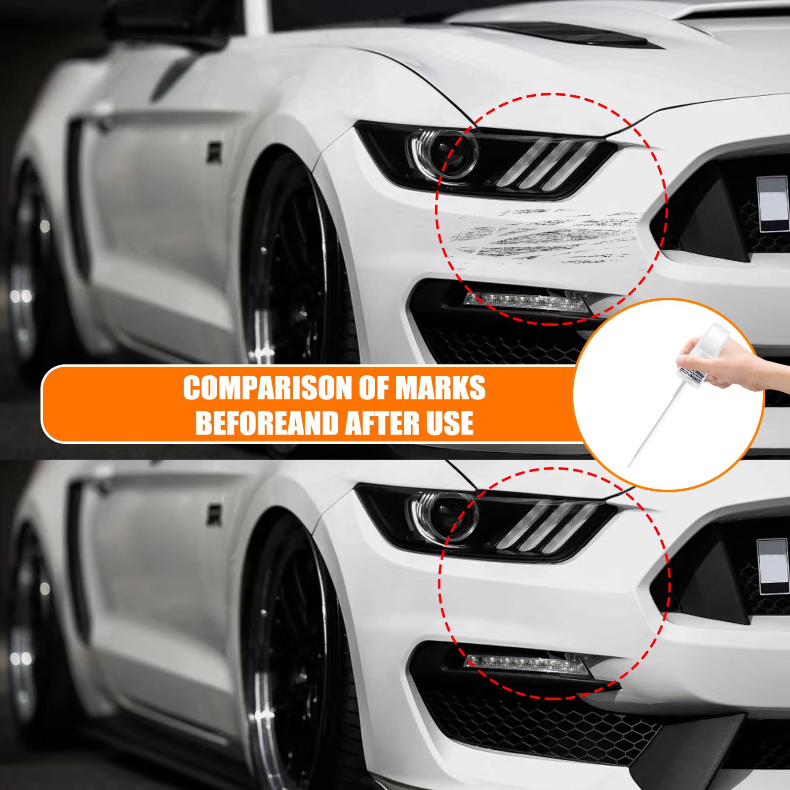 Js/M7432A Iconic Silver Metallic Touch Up Paint For Ford, Car Paint Pen Scratch Repair Two-In-One Touch Up Paint, Premium Car Sc
