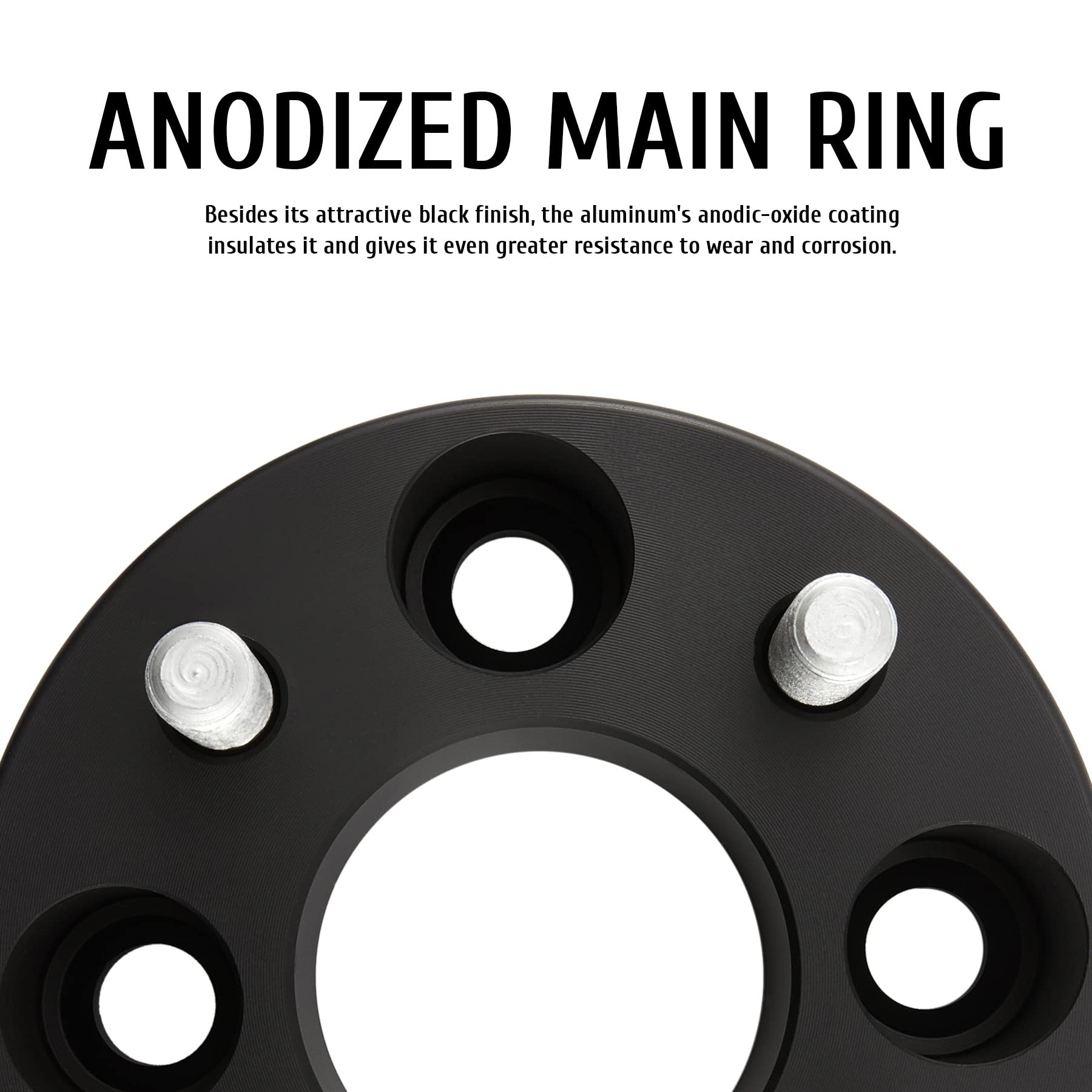 Orion Motor Tech 4x100 Wheel Spacers, 2" EZGO Golf Cart Spacers, T6 Aluminum, Black, Set of 4, Model 4C5ICK