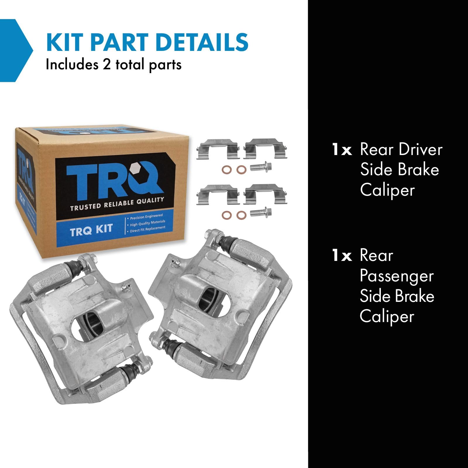 Trq Rear Brake Caliper Set Compatible With 04-07 Buick 02-09 Chevrolet Gmc 03-08 Isuzu 02-04 Oldsmobile 05-09 Saab