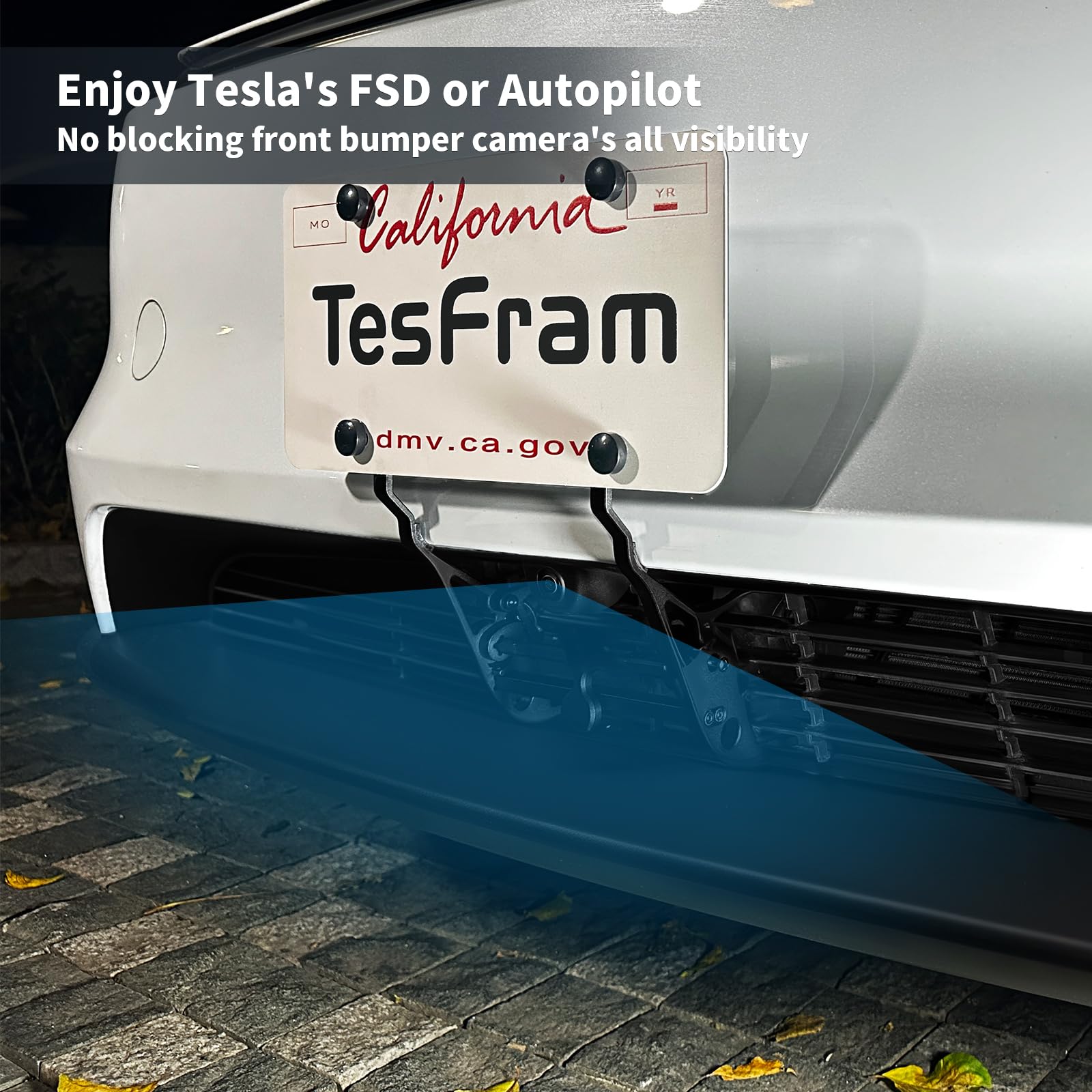 2026 Tesla New Model Y Juniper Front License Plate Holder - No Block Camera Visibility & Lockable & No Drill License Plate Mount