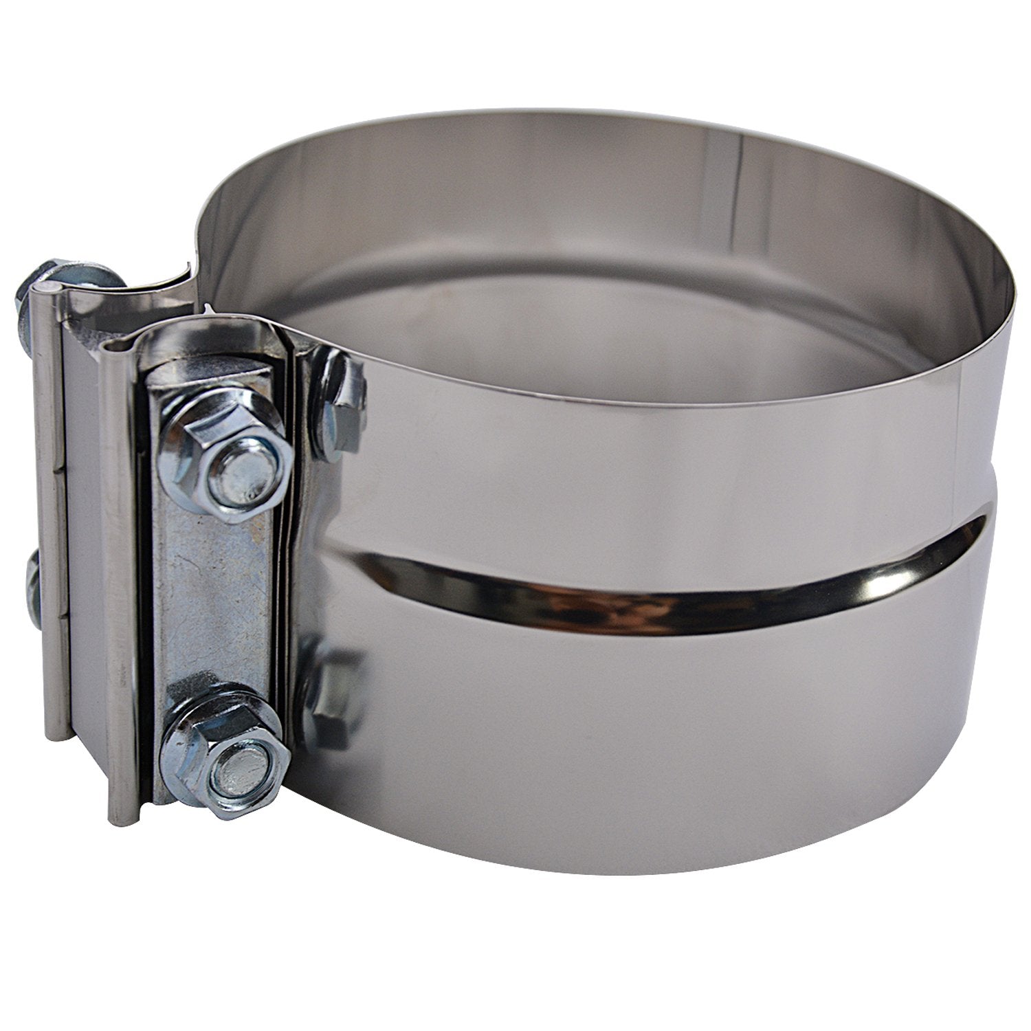 Roadformer 3.5 Inch Exhaust Clamp Stainless Steel - Lap Joint Exhaust Band Clamp Is Film Protected, Suggested To Remove Before U