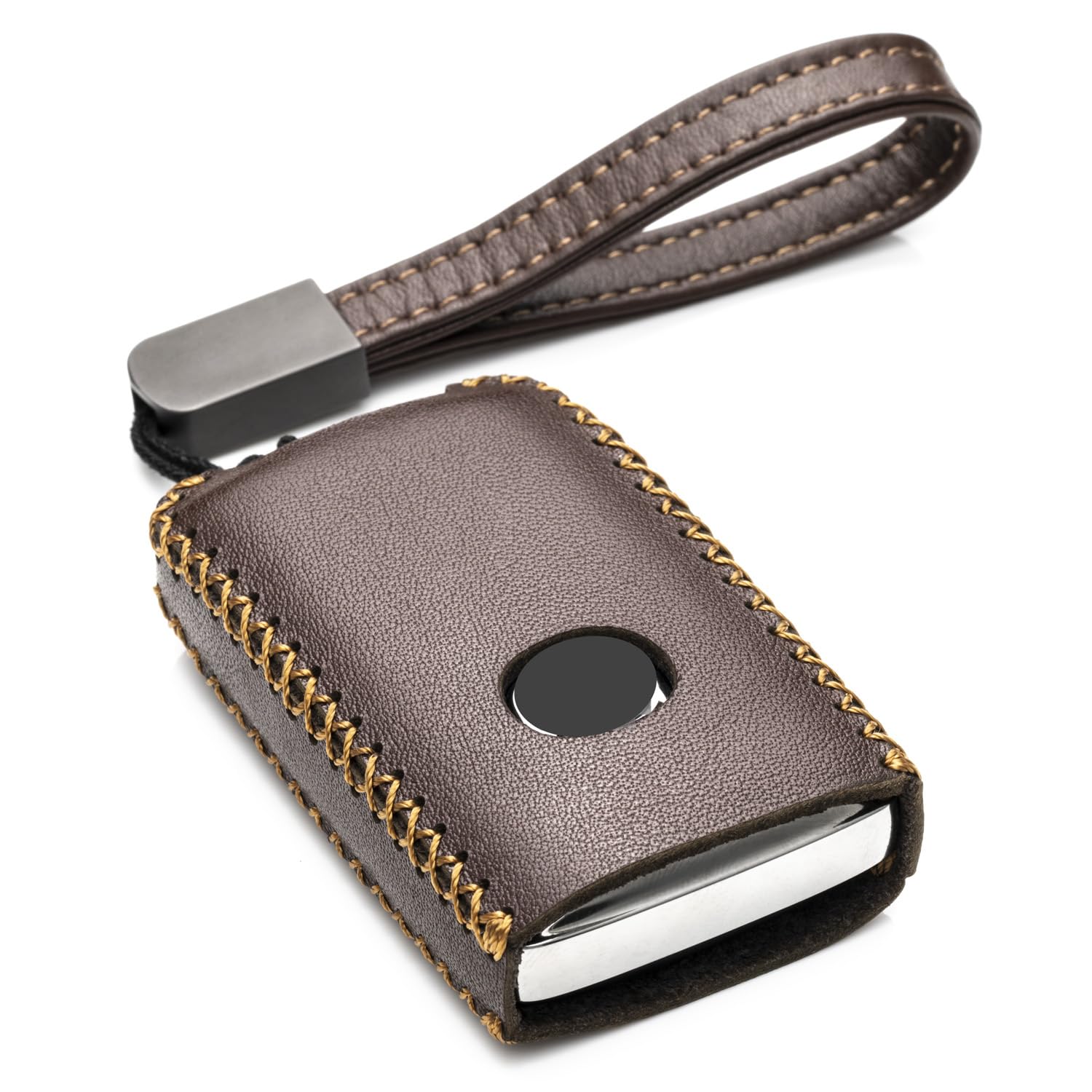 Vitodeco Genuine Leather Smart Key Fob Case Cover Protector Compatible With Mazda 3, Mazda 3 Hatchback, Mazda 6, Cx-5, Cx-50, Cx-3, Cx-30, Cx-9, Cx-90 2020-2025, Cx-70 2025 (4-Button, Brown)