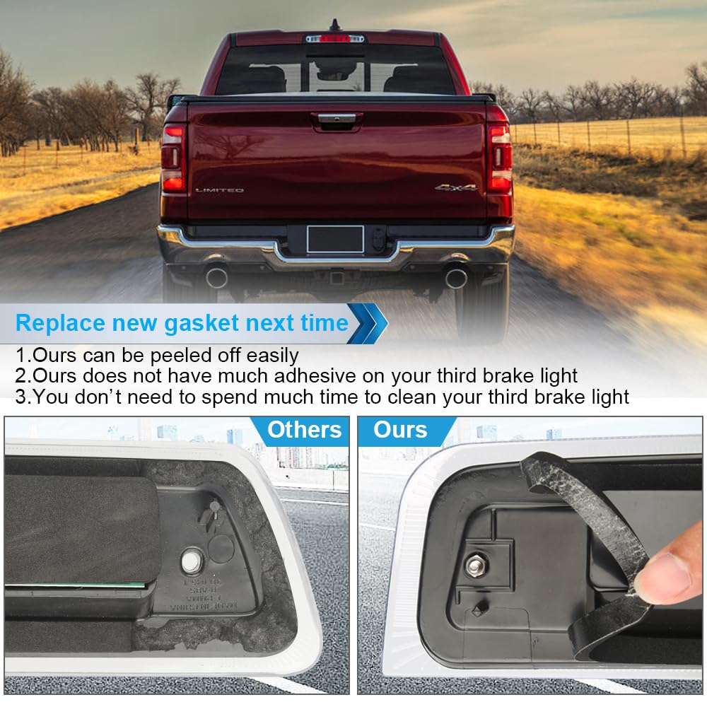 MbuyDIY Brake Light Gasket Seal for 2014-2023 Chevy Silverado & GMC Sierra, Black, Single-Sided Adhesive