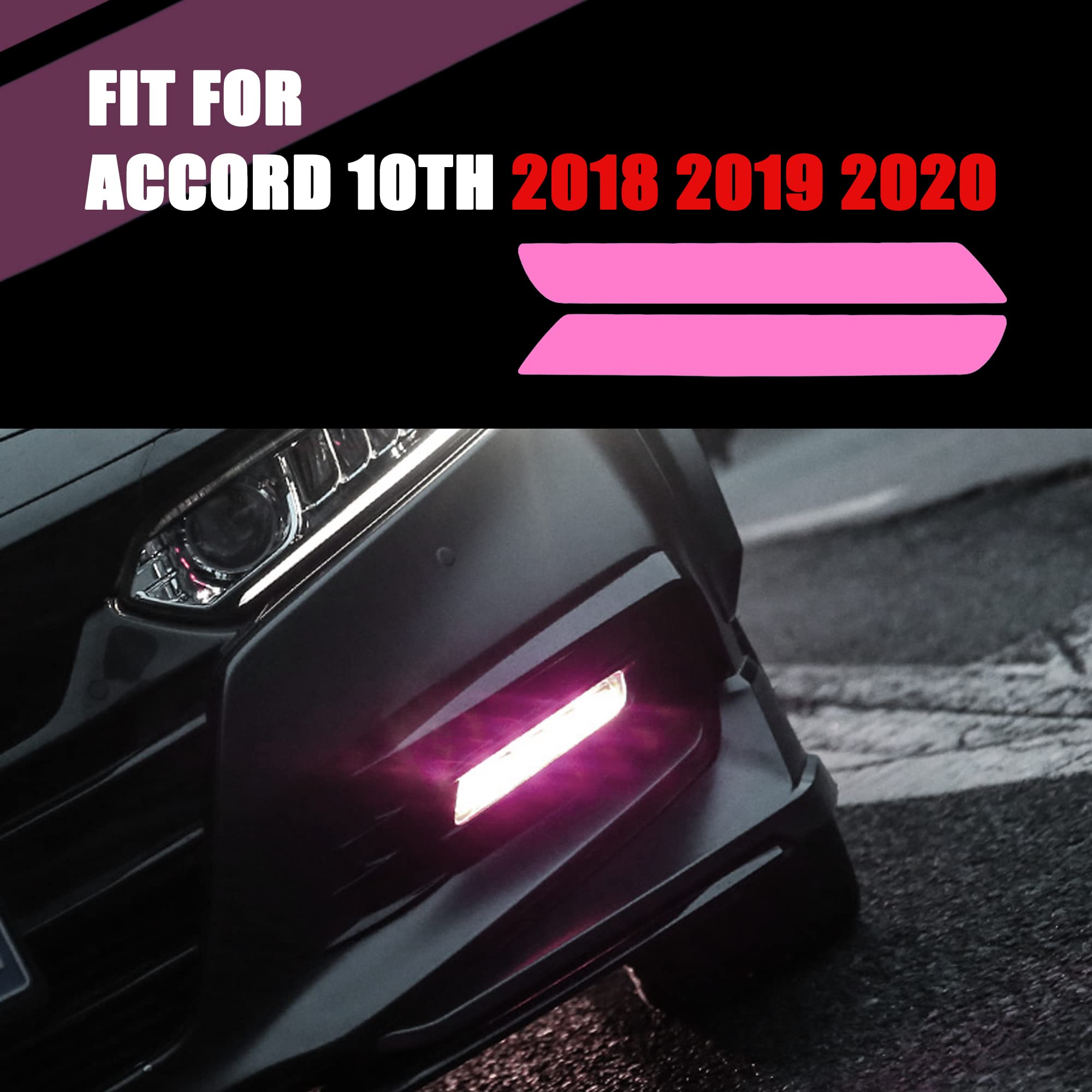 Tomall Vinyl Smoke Tint Fog Light Films Compatible With Honda 10Th Accord 2018-2020 Fog Lamp Light Transmission Stickers Auto Se